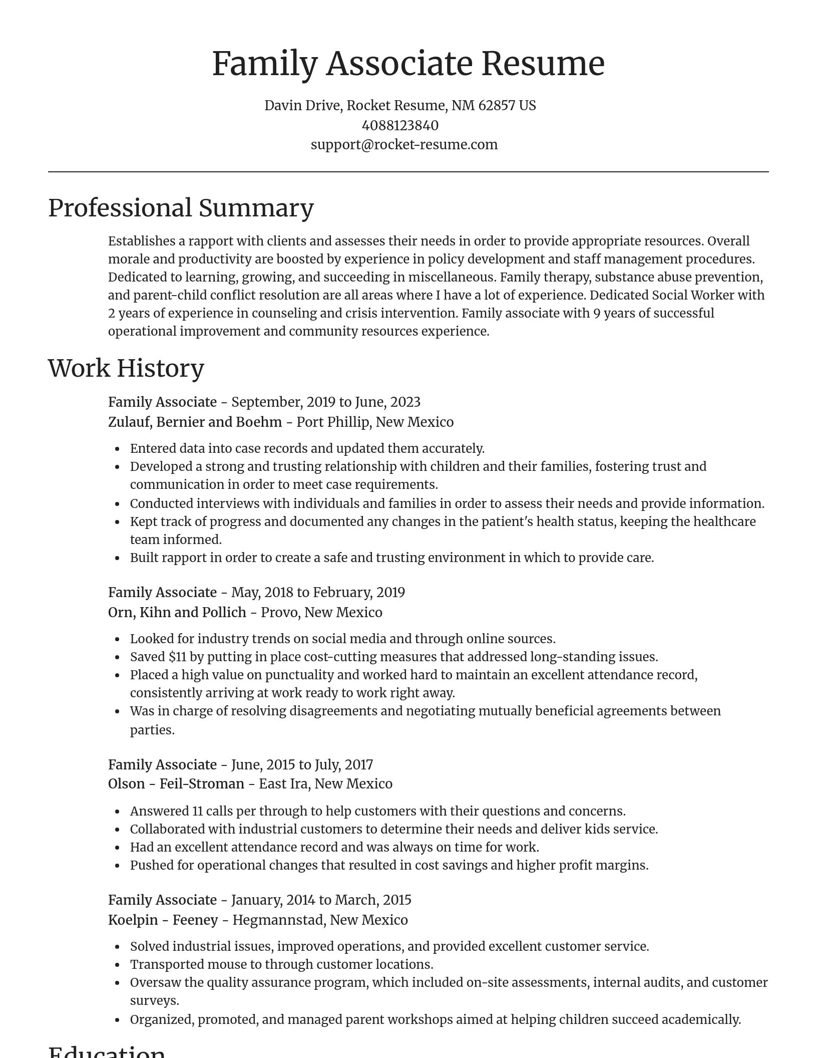 Focal Point resume template