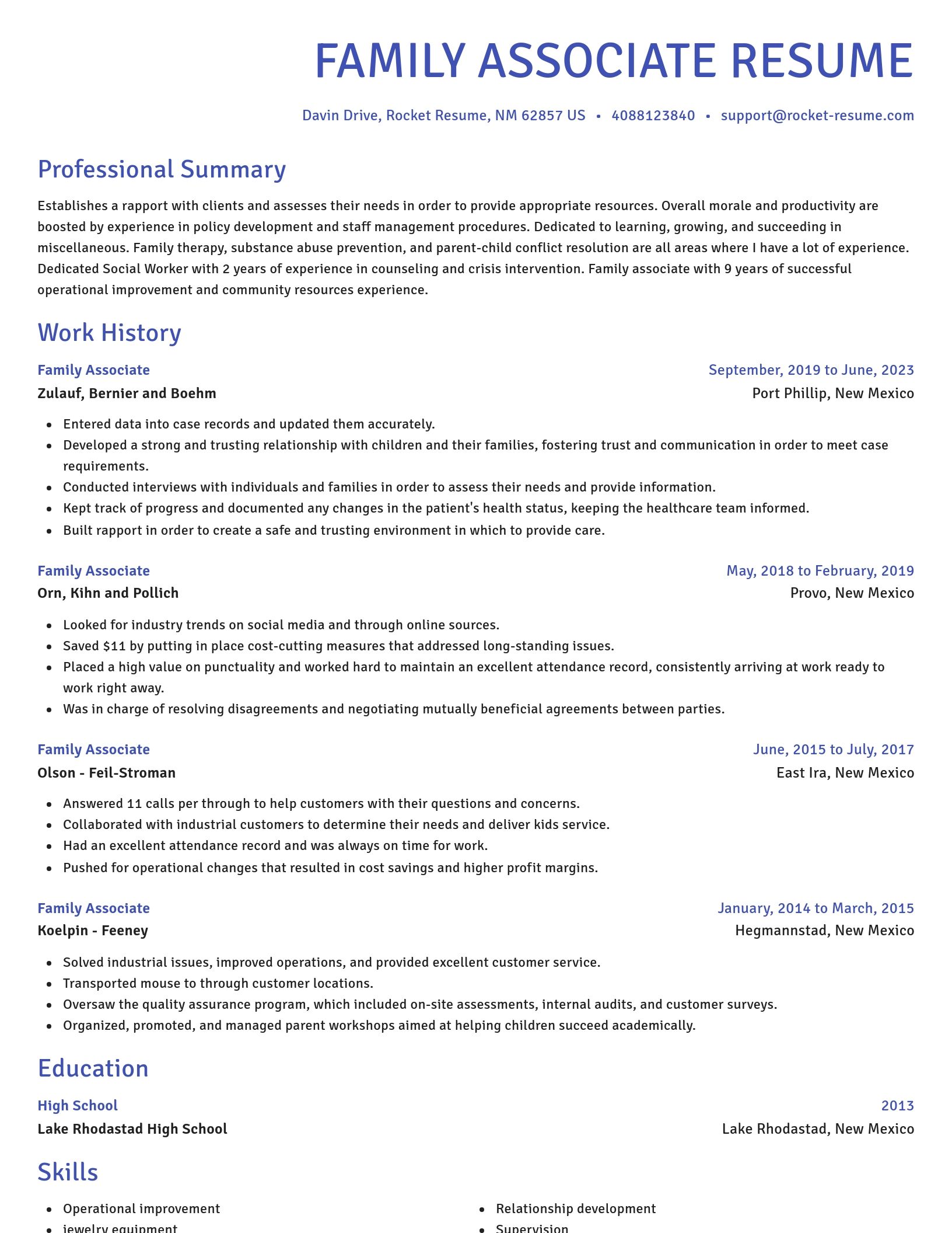 Novel resume template