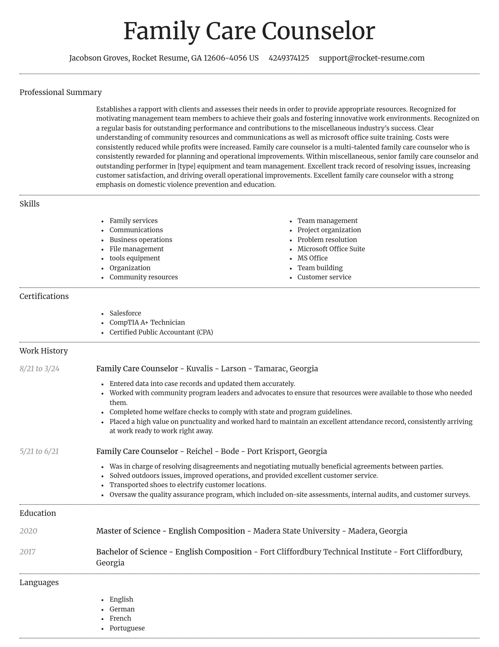 Dignified resume template