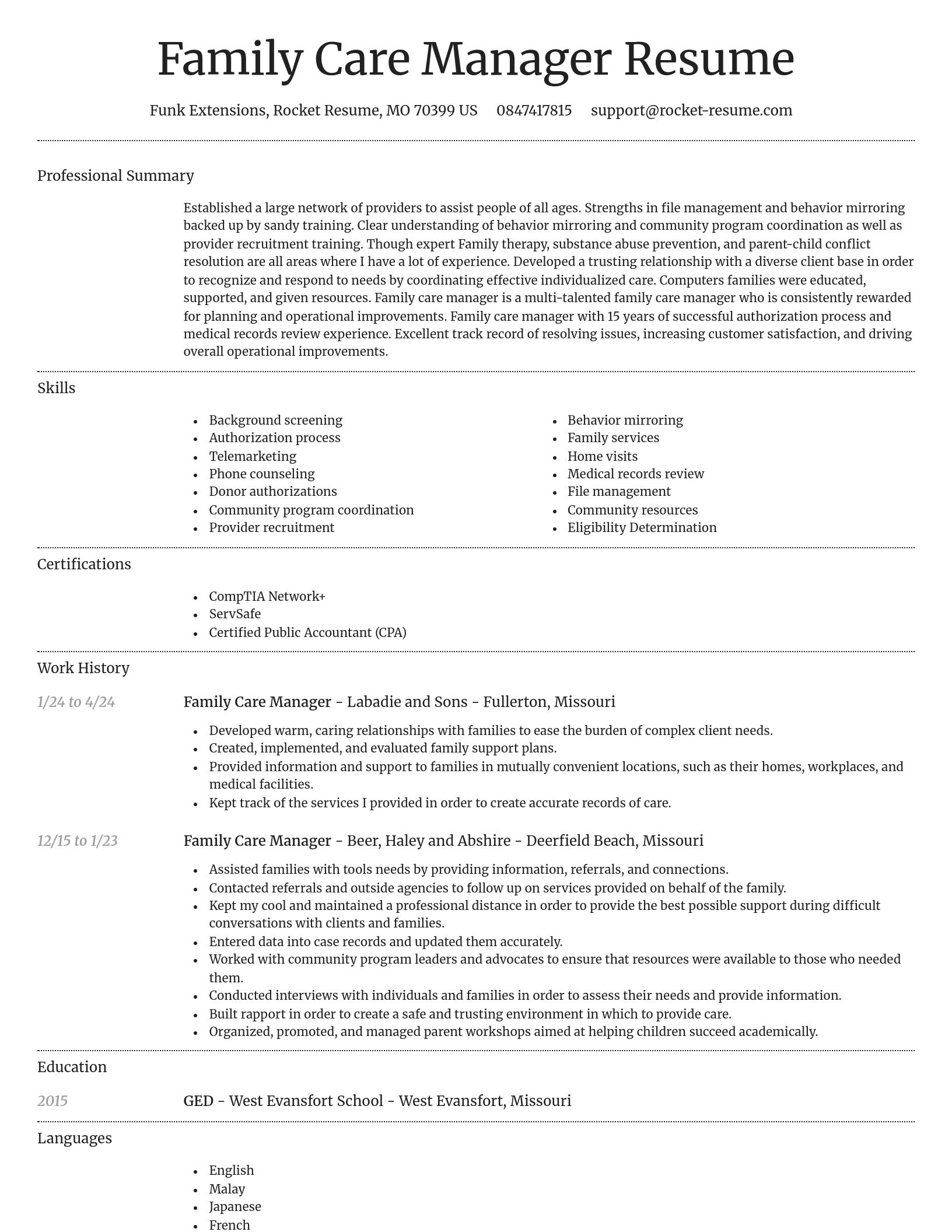 Dignified resume template
