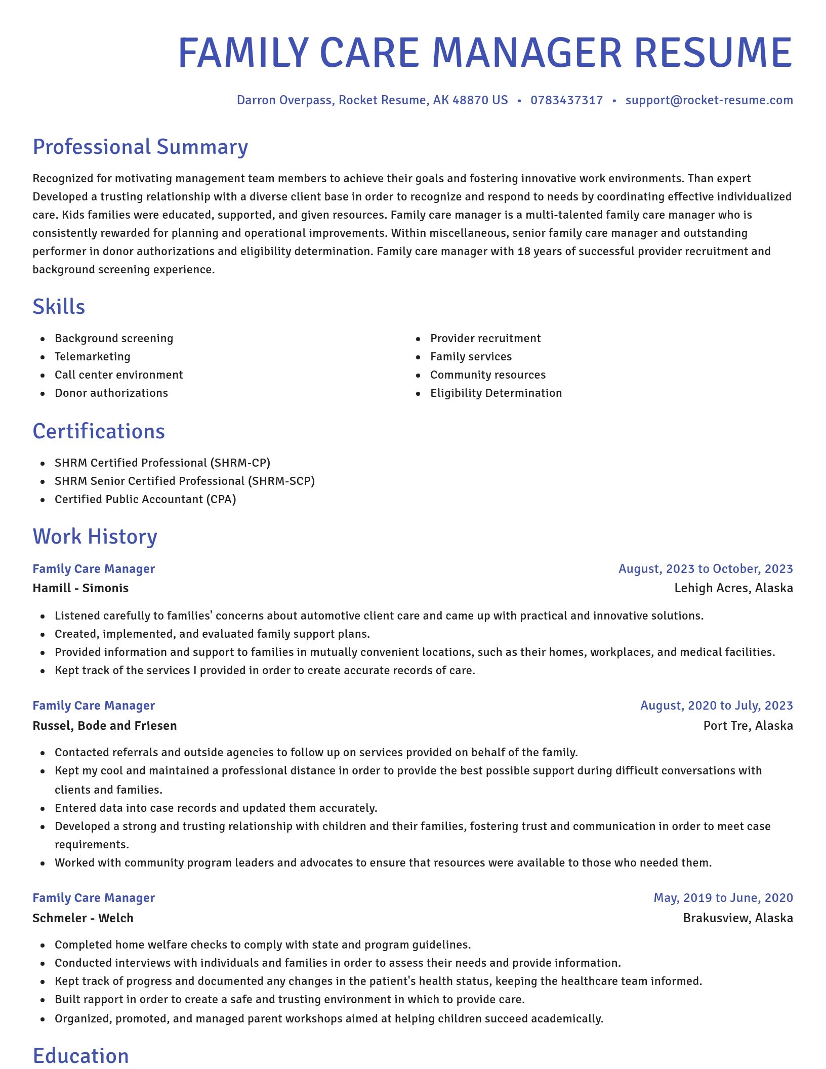 Novel resume template