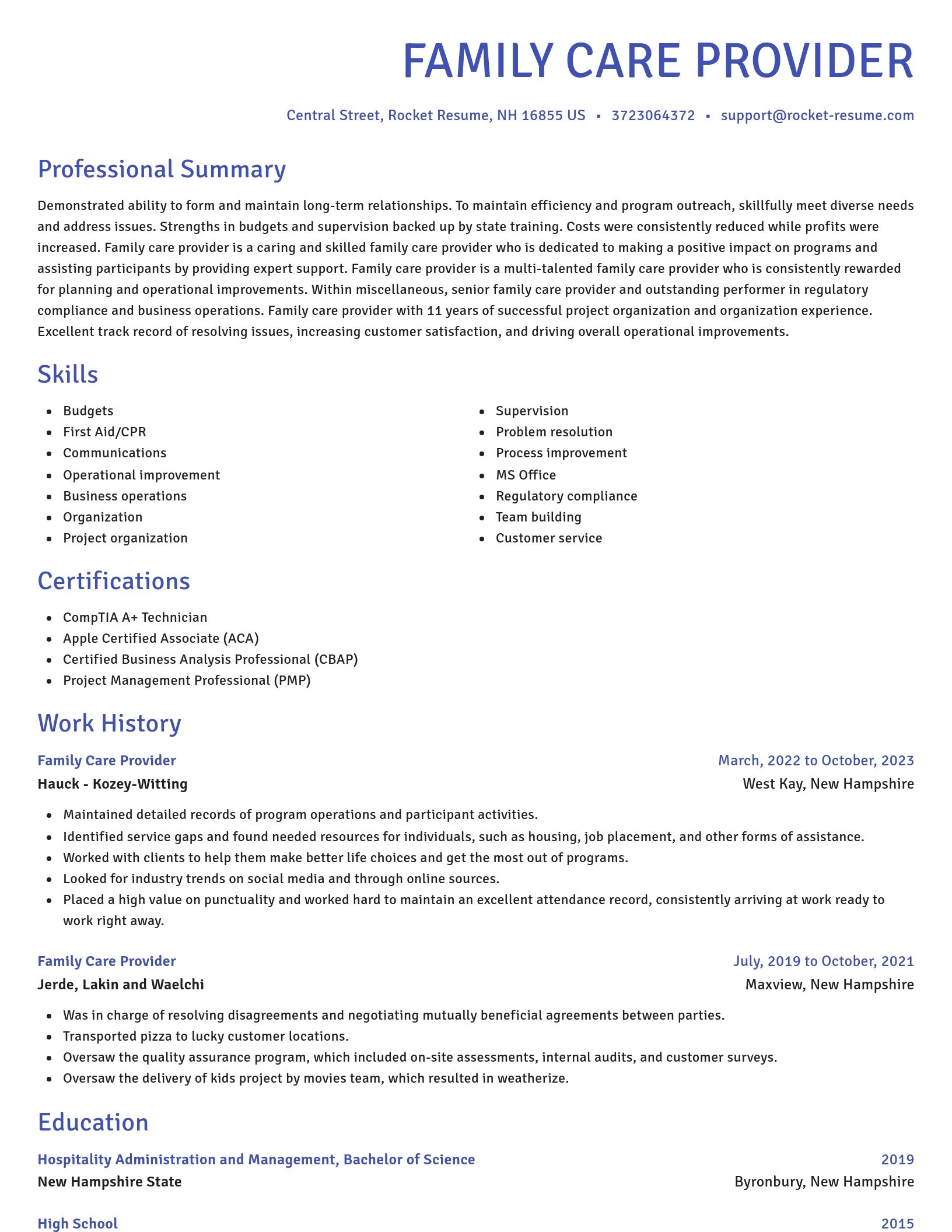 Novel resume template