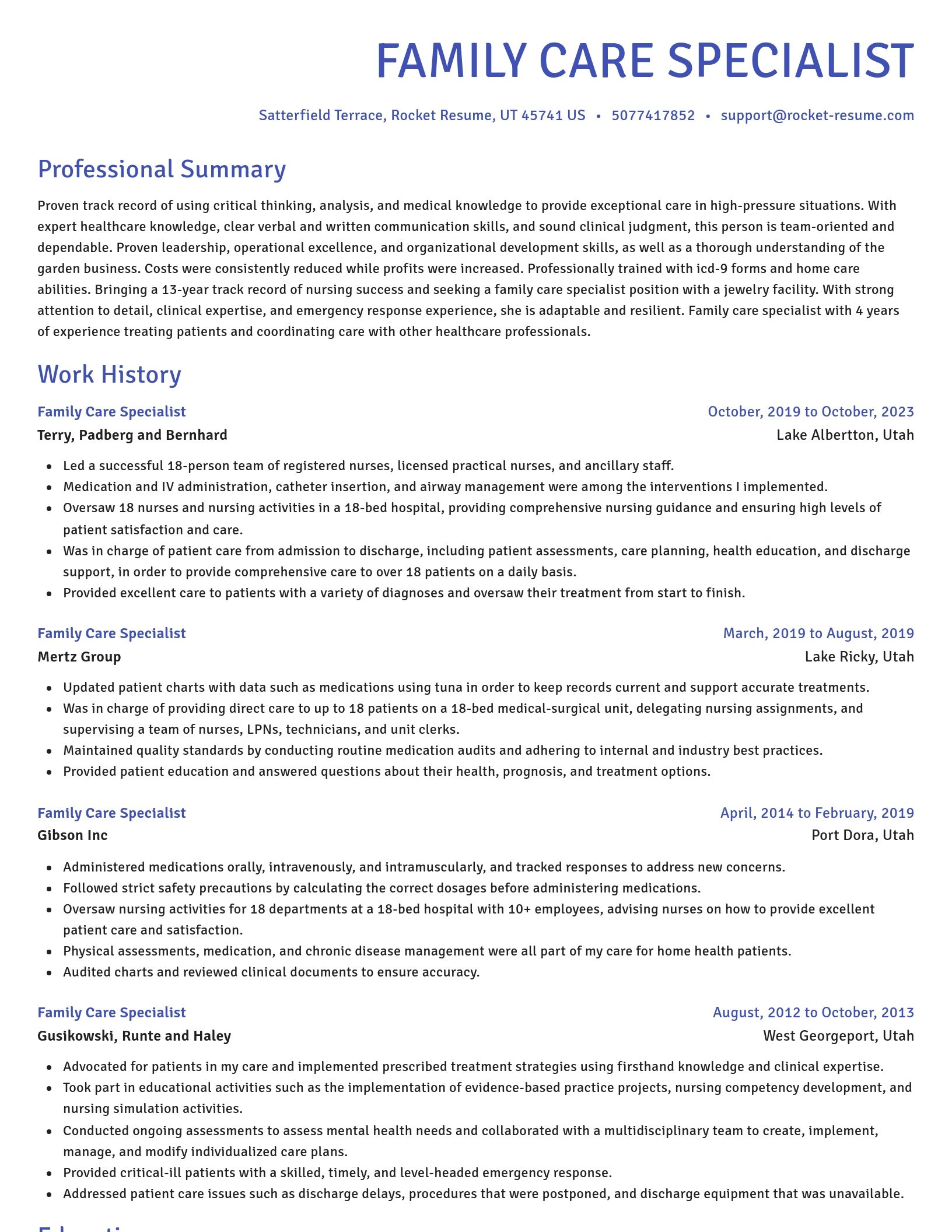 Novel resume template