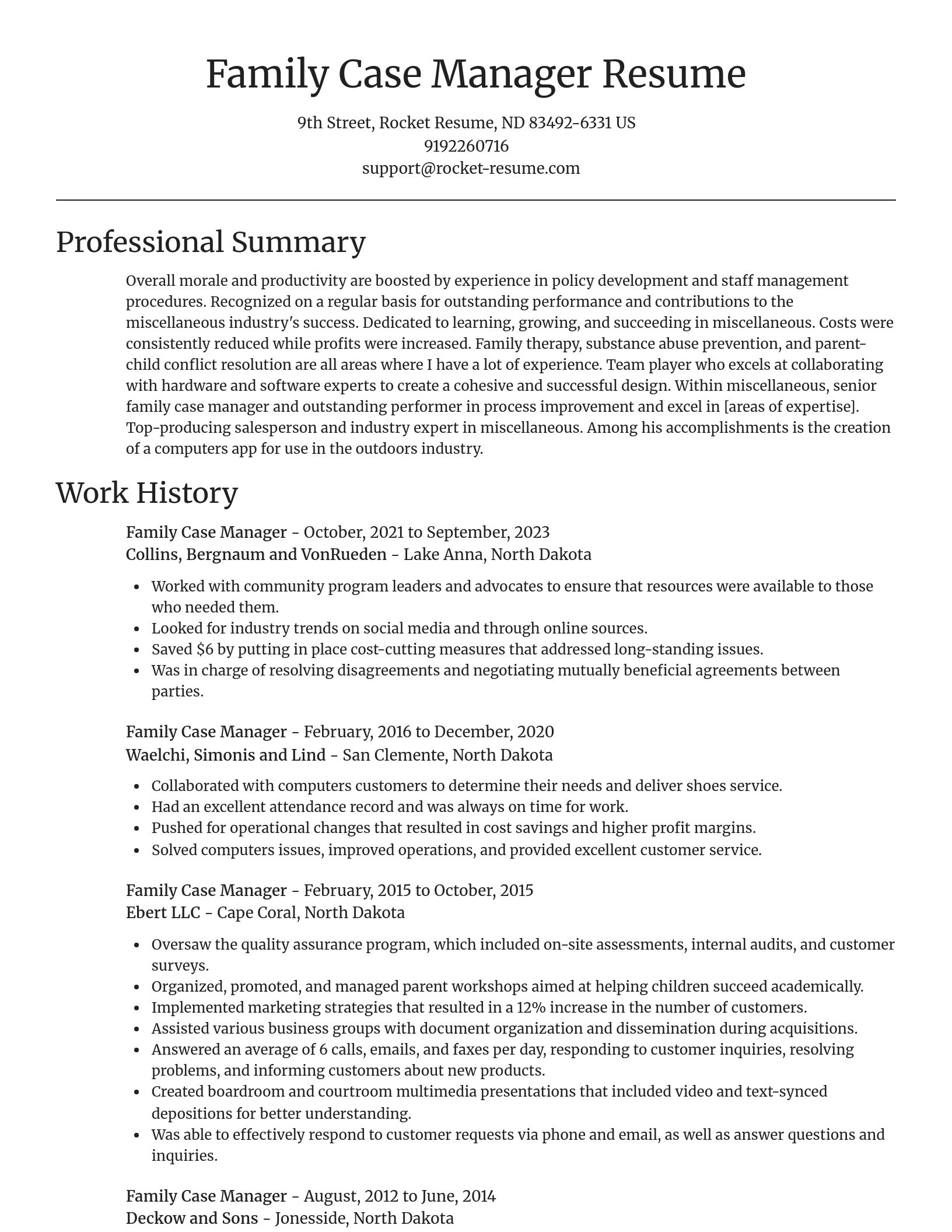 Focal Point resume template