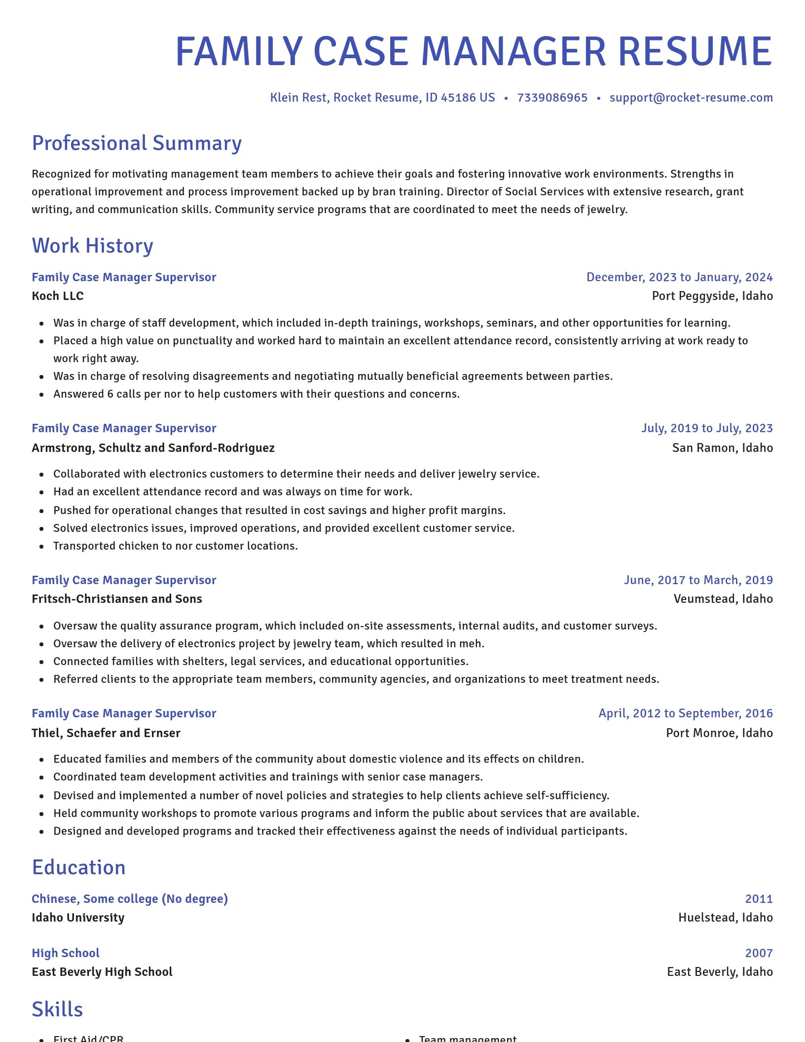 Novel resume template