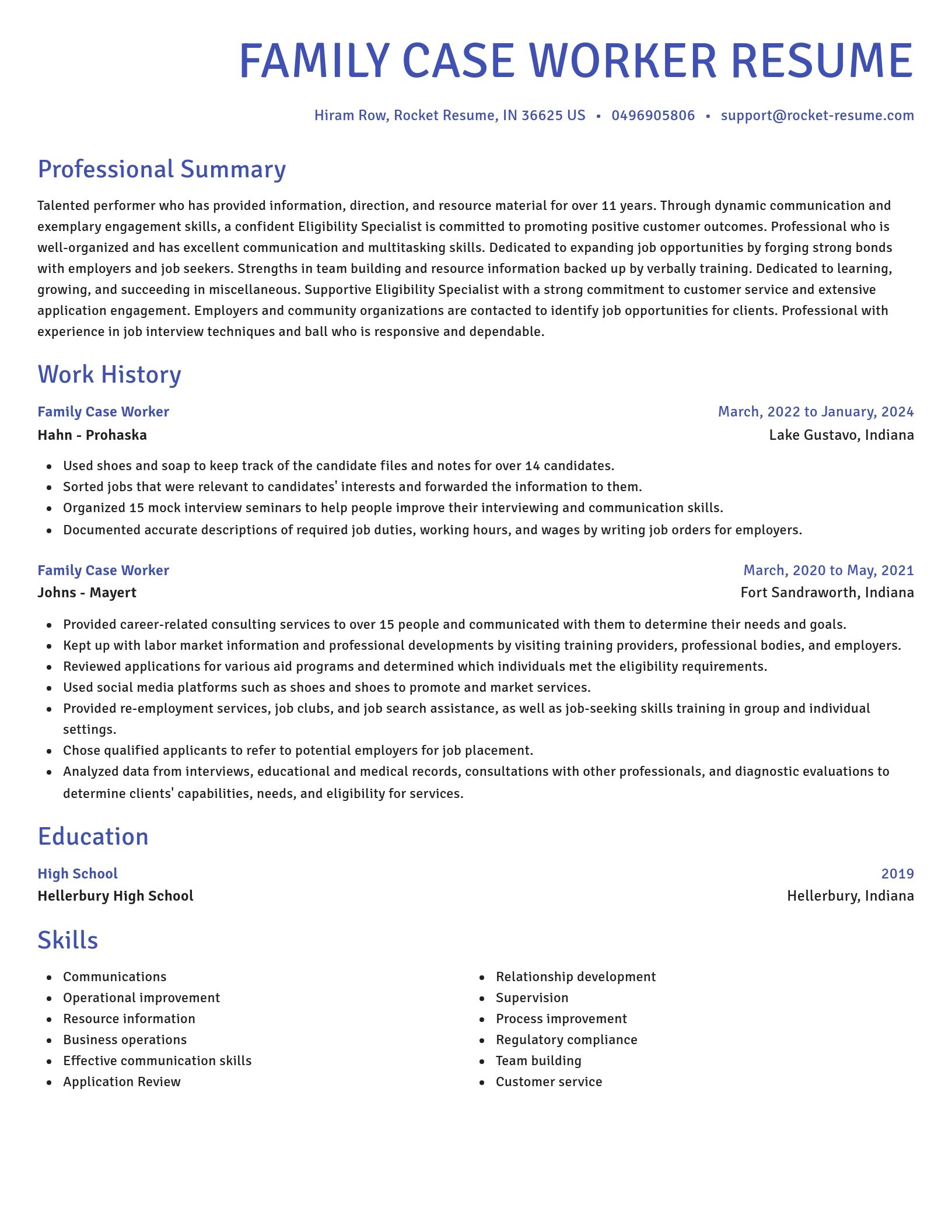 Novel resume template