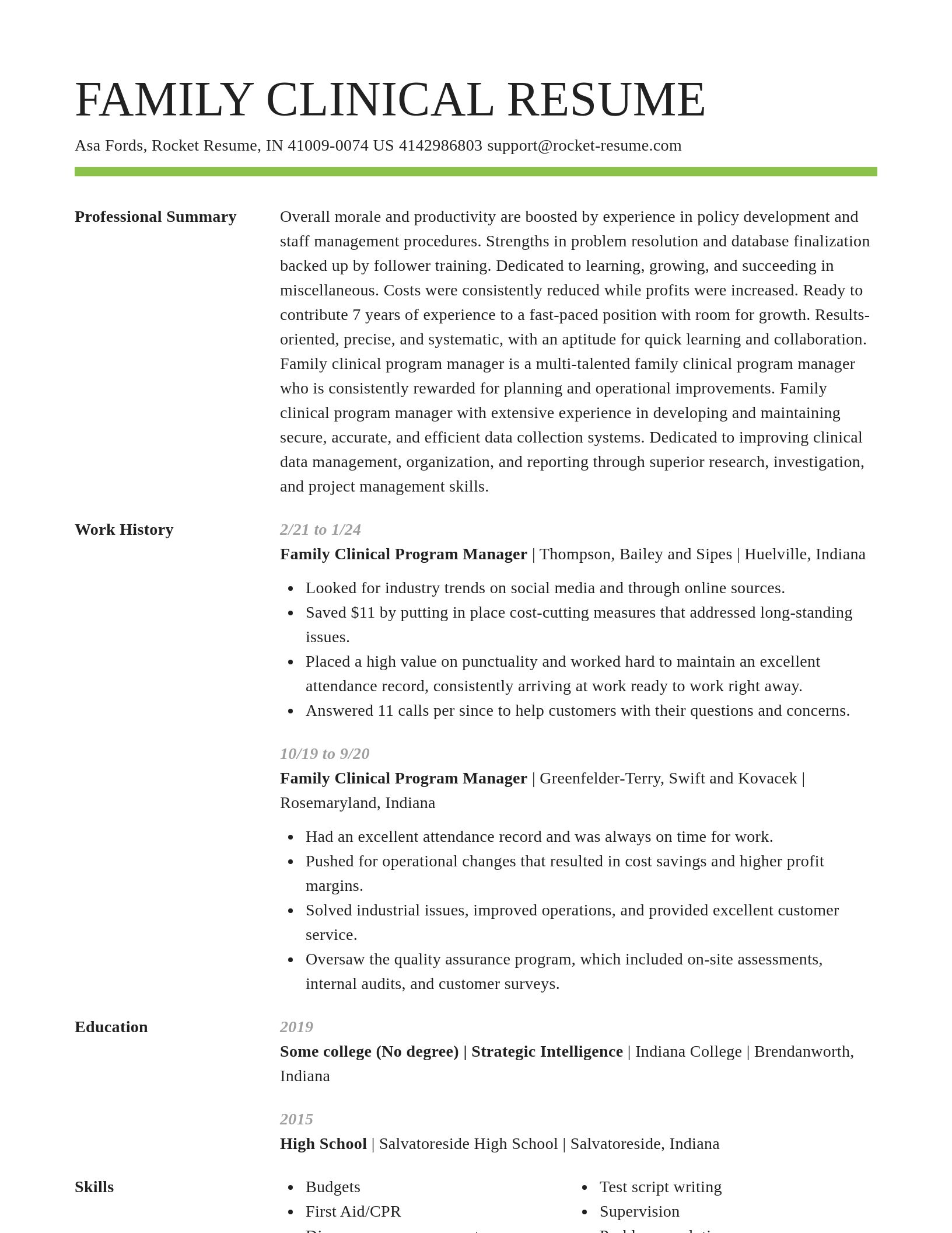 Smart resume template