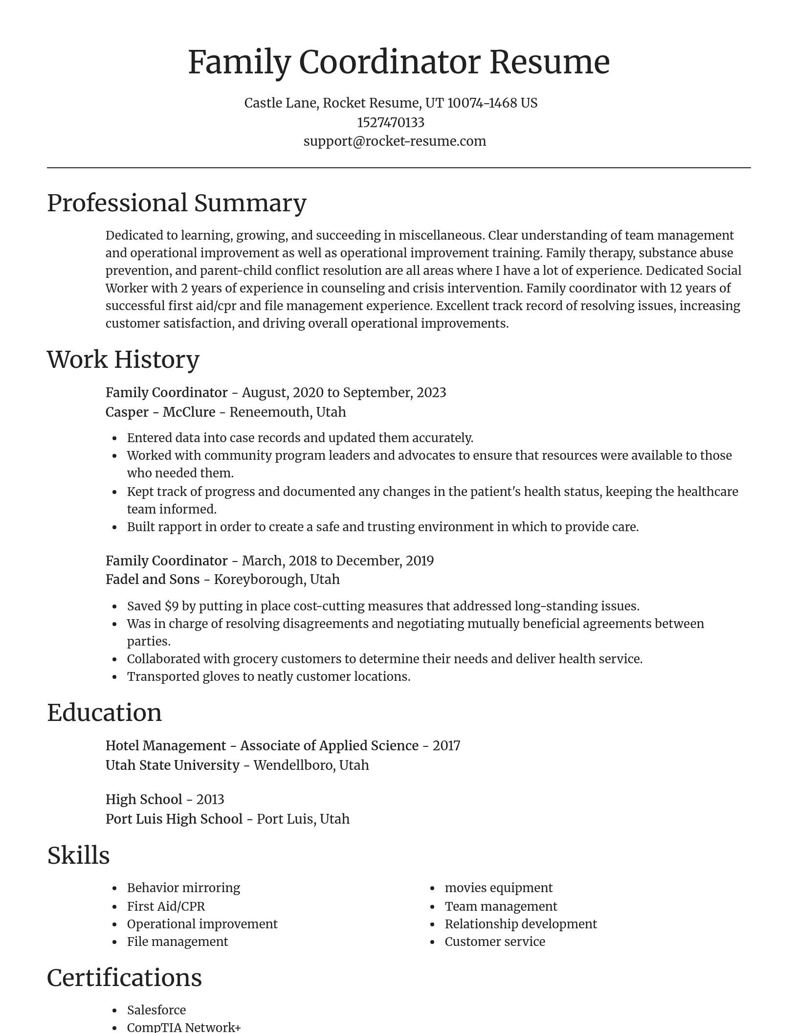 Focal Point resume template