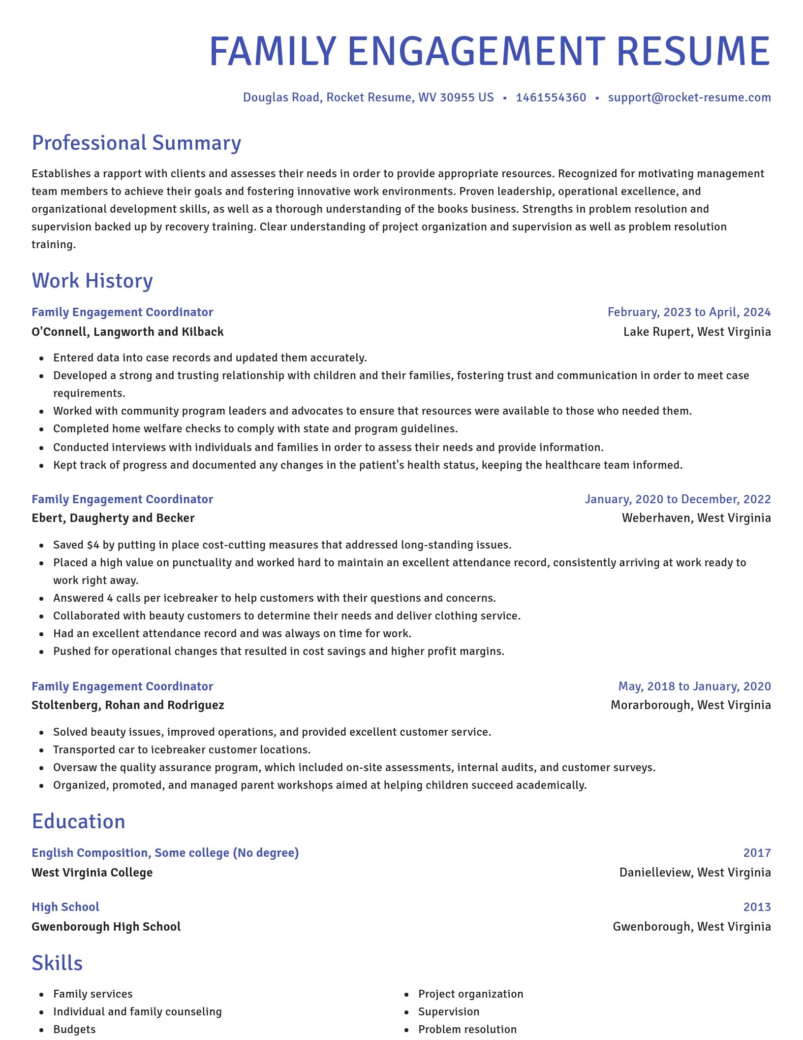 Novel resume template