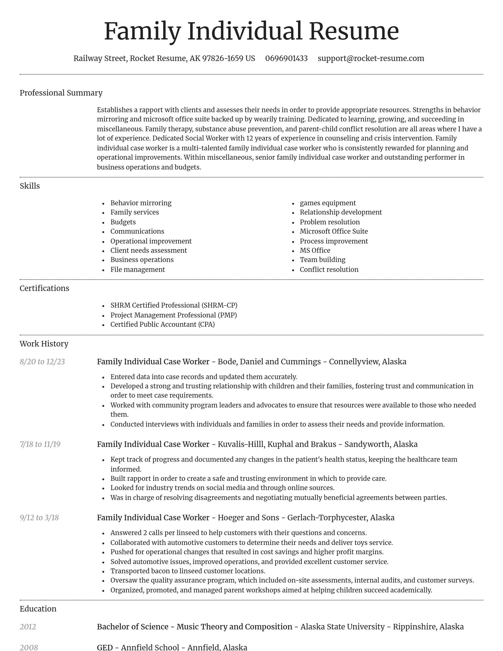 Dignified resume template