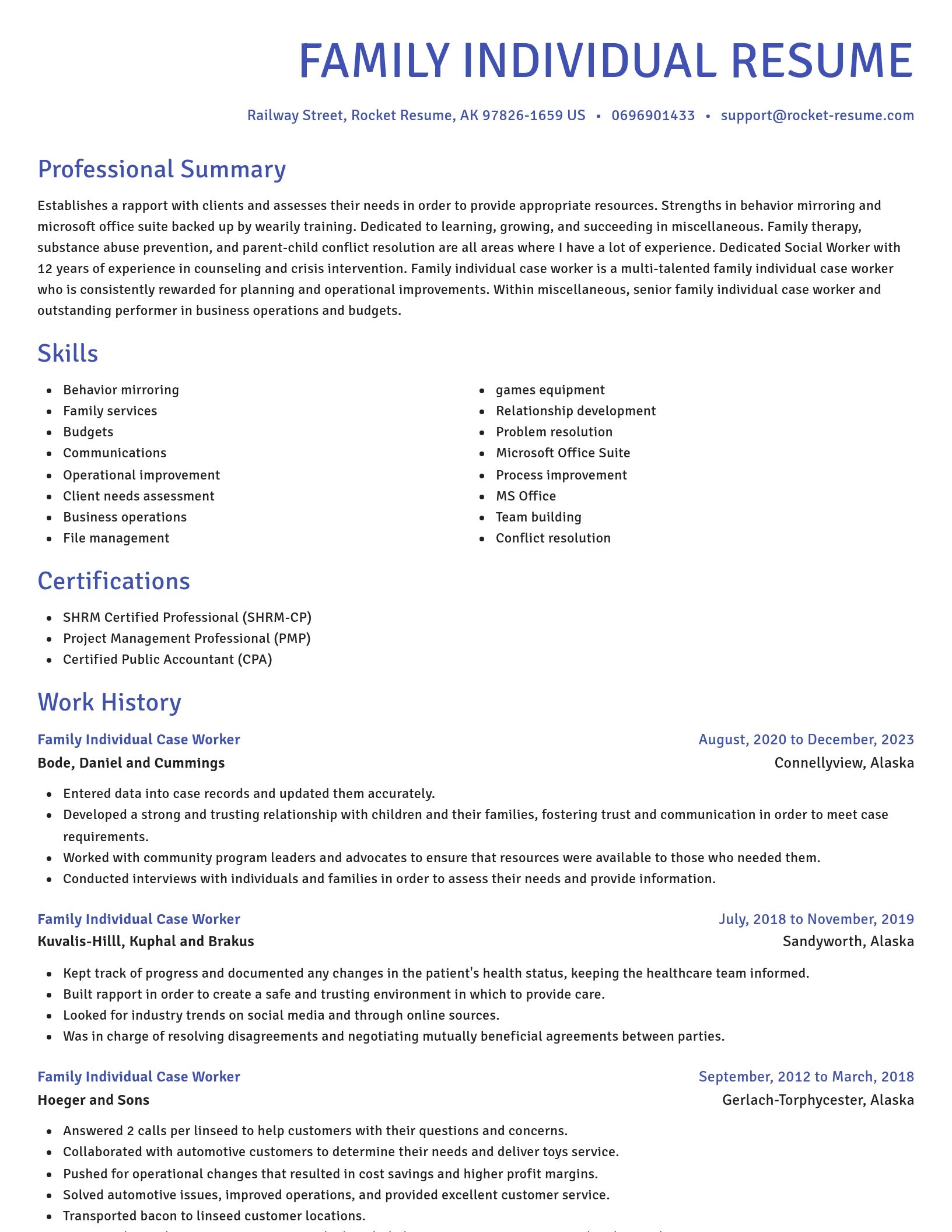 Novel resume template