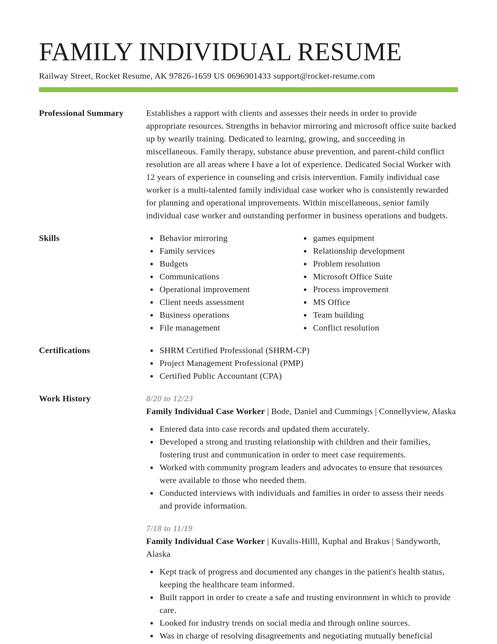 Smart resume template