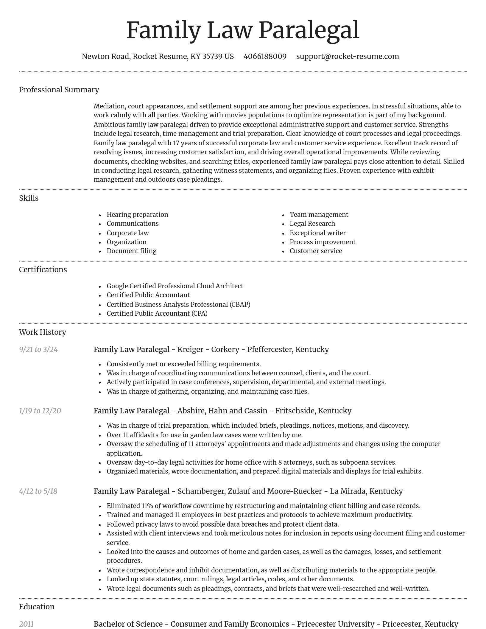 Dignified resume template