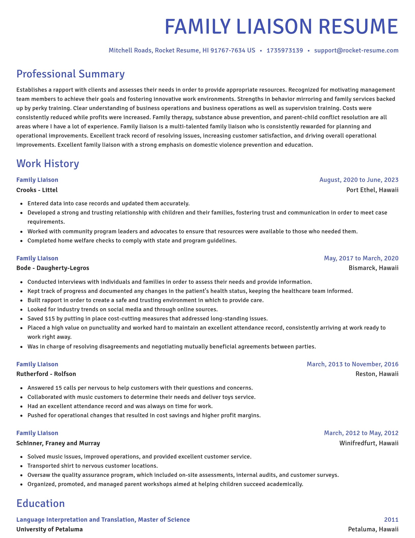 Novel resume template