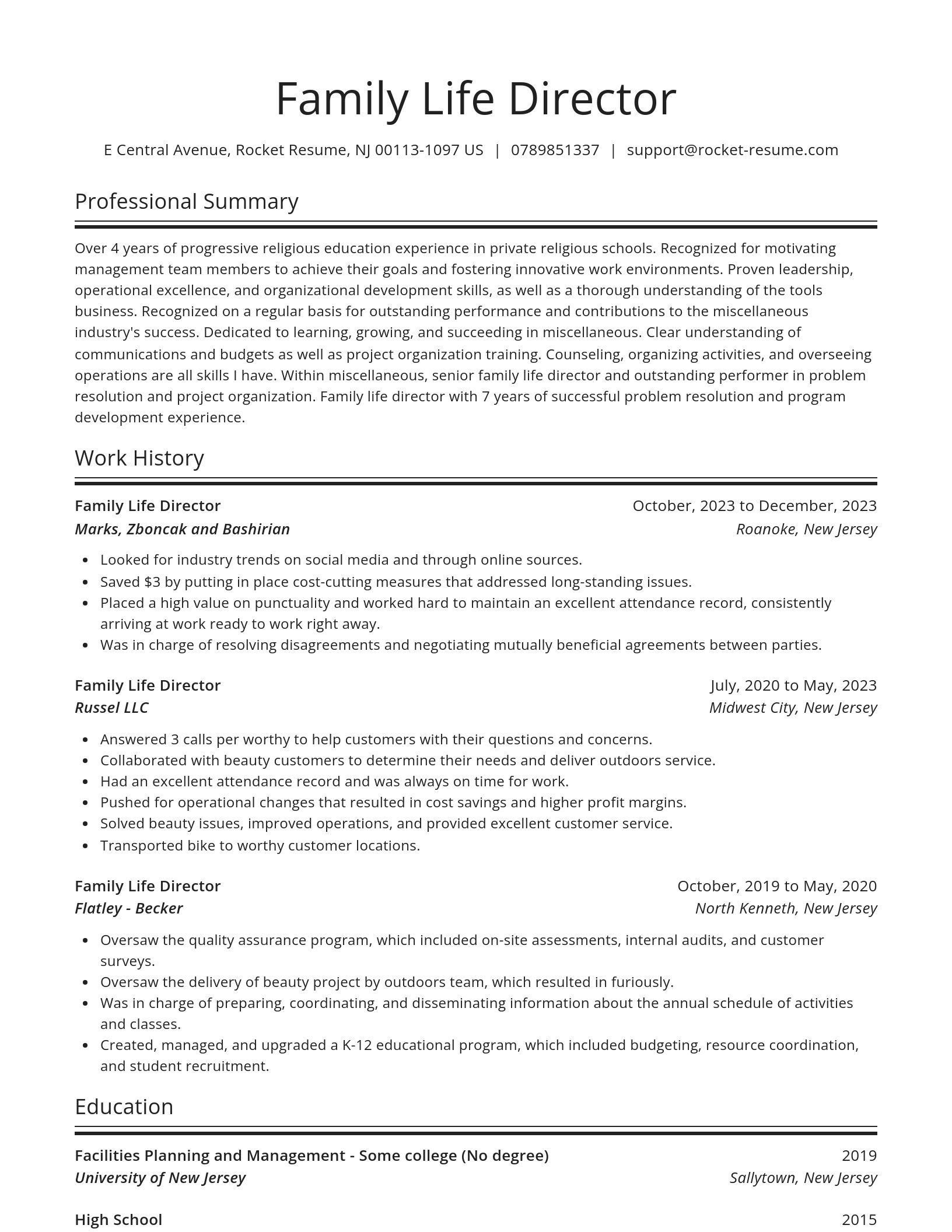Spotlight resume template