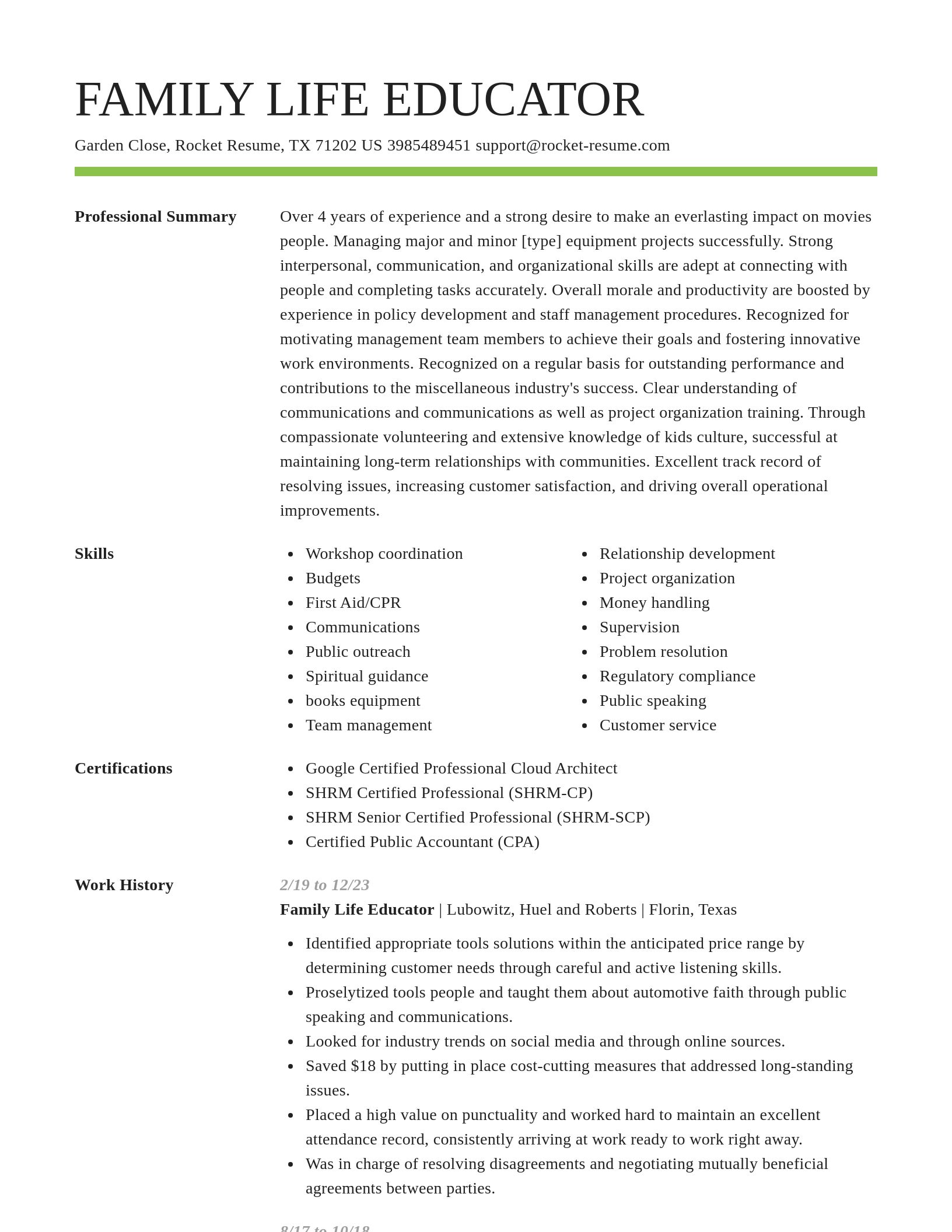 Smart resume template