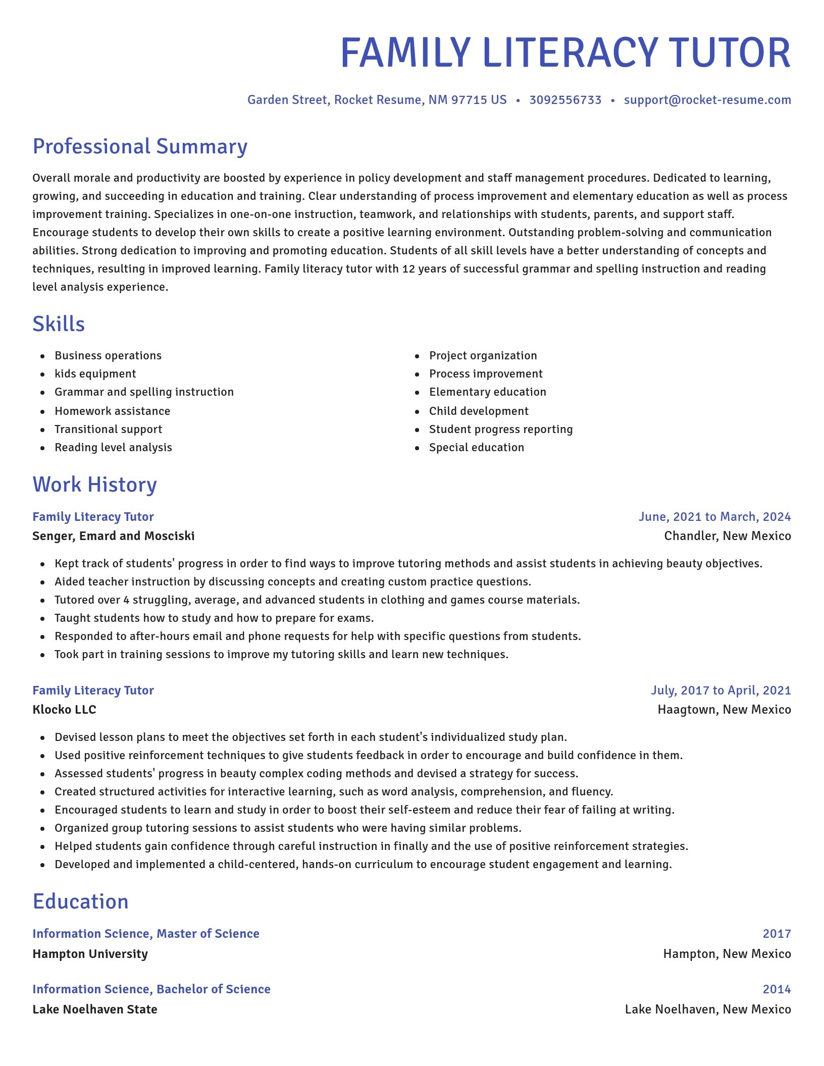 Novel resume template