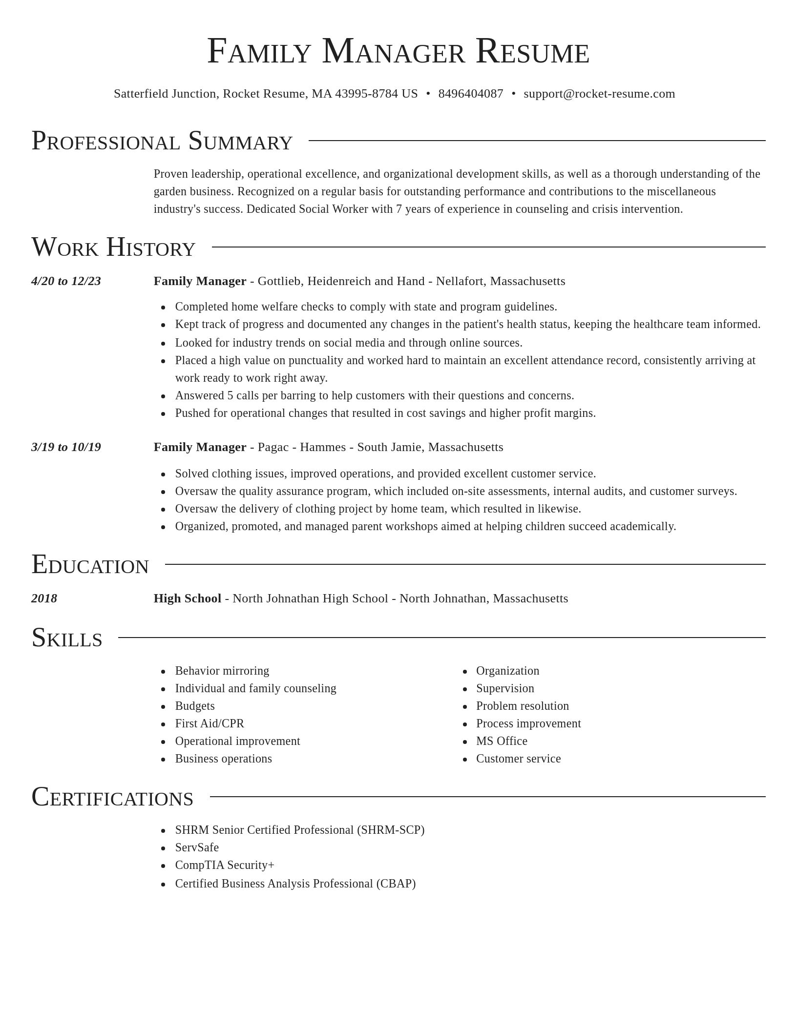 Director resume template