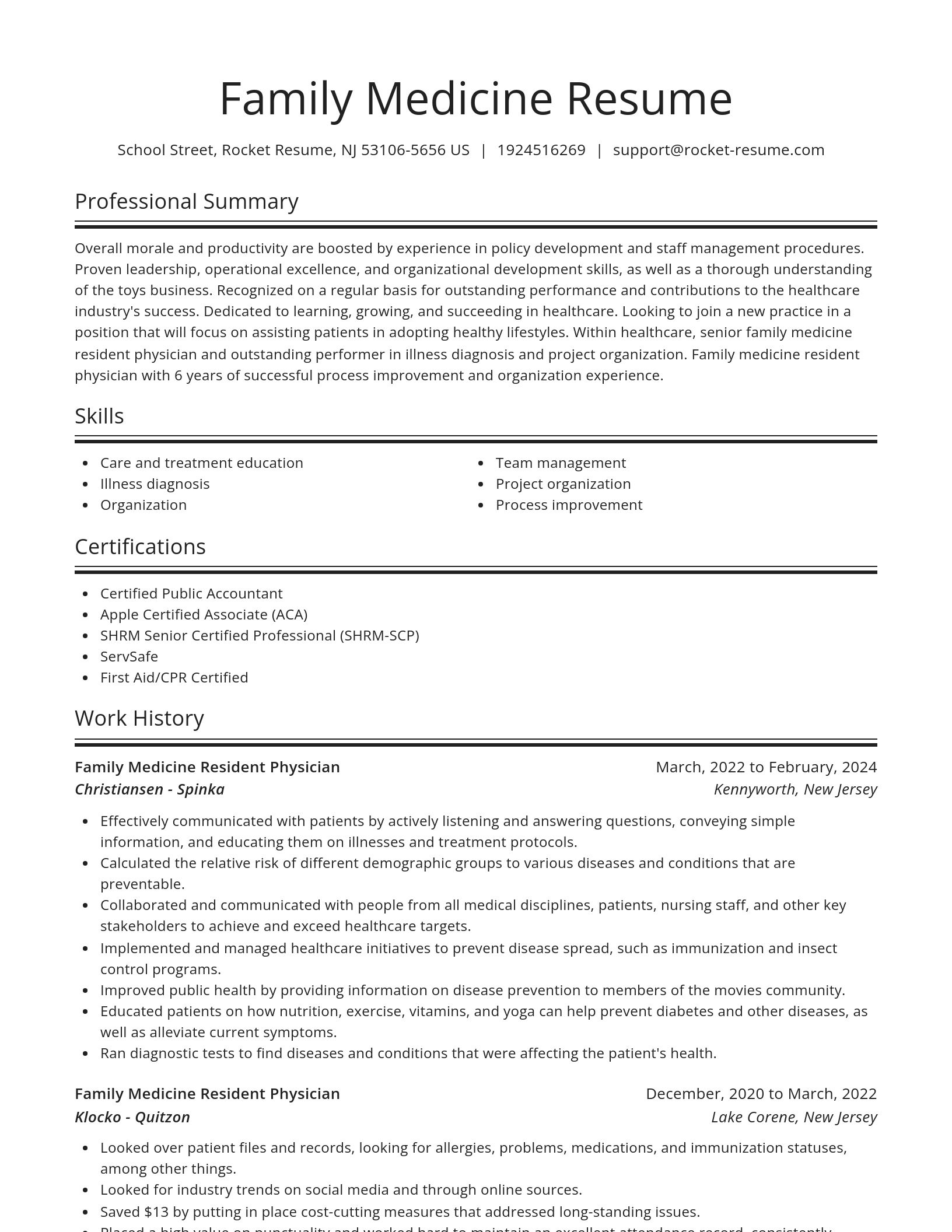 Spotlight resume template