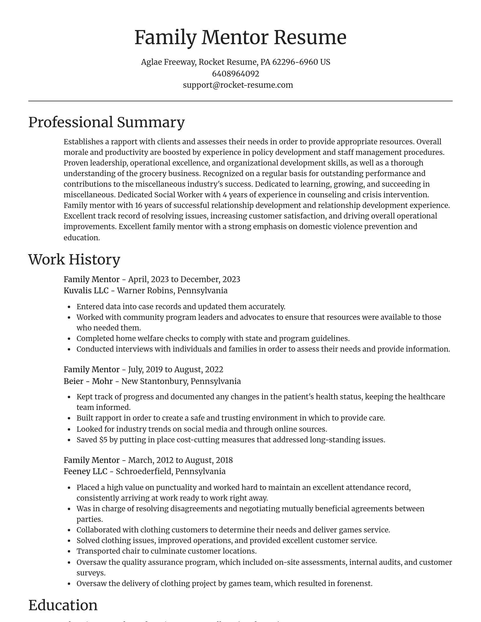 Focal Point resume template
