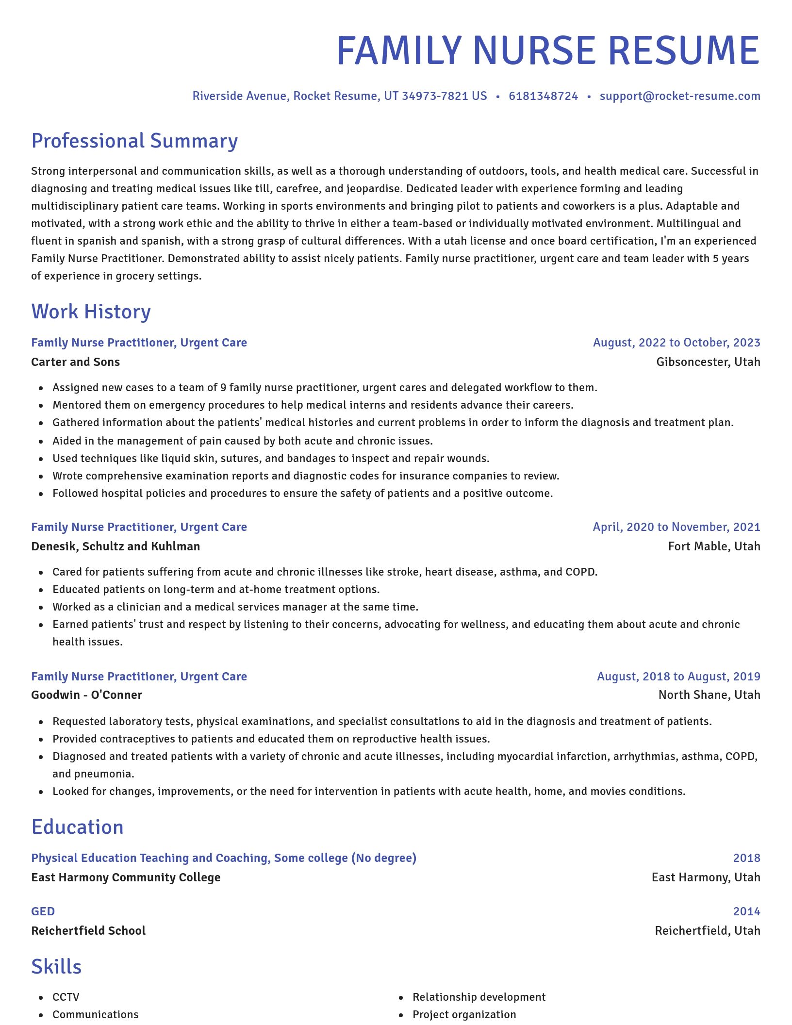 Novel resume template