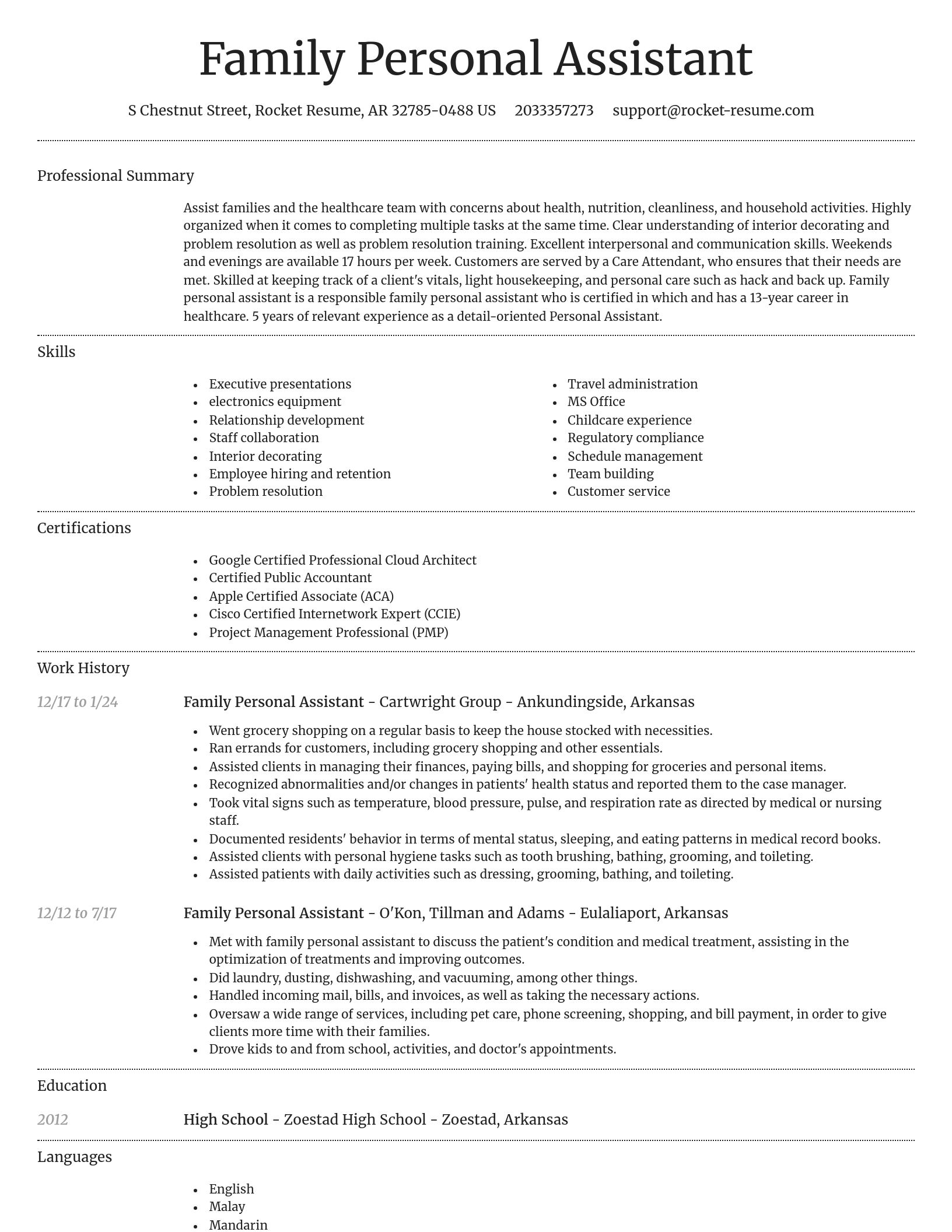 Dignified resume template