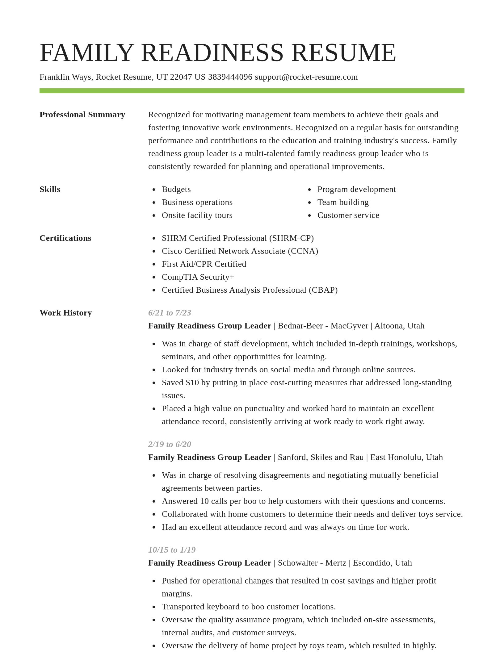 Smart resume template