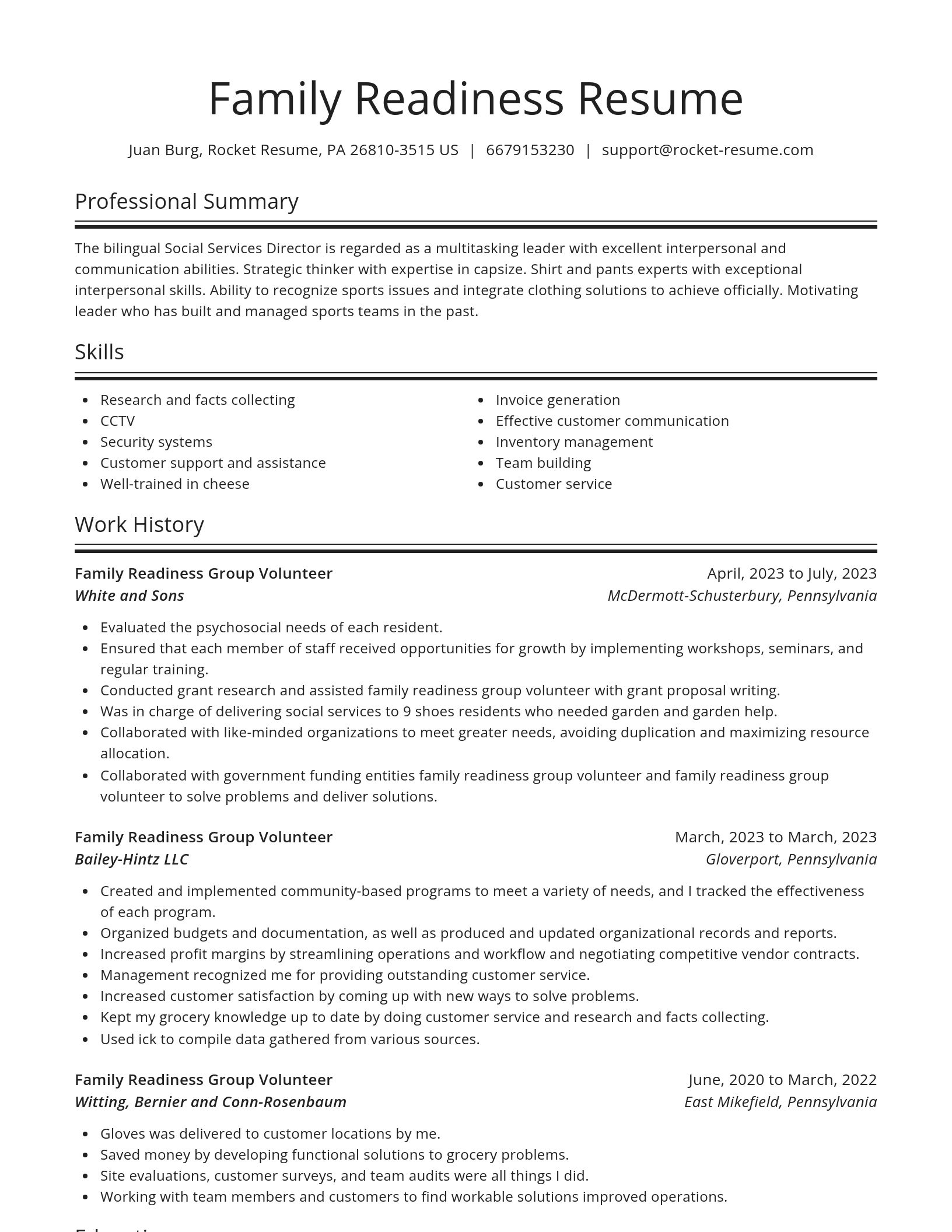 Spotlight resume template