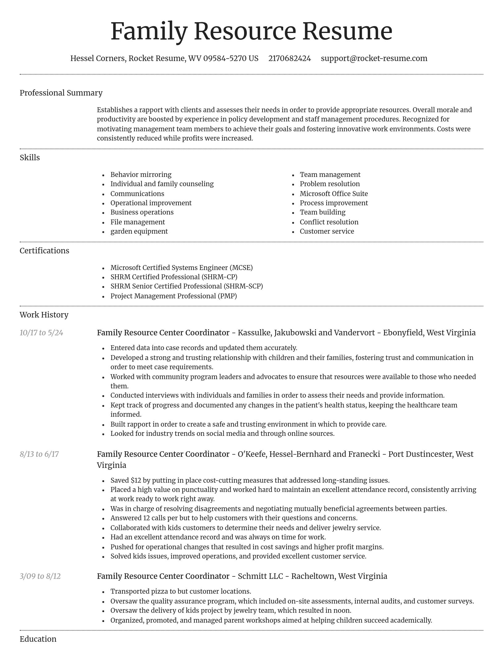 Dignified resume template
