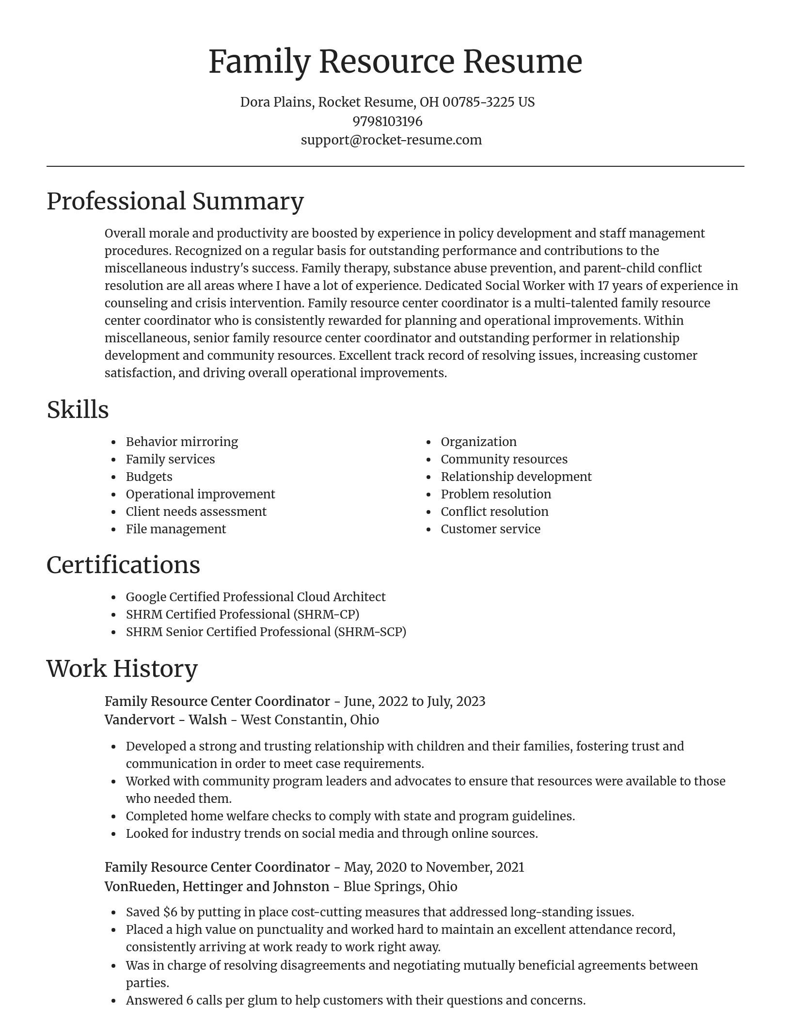 Focal Point resume template