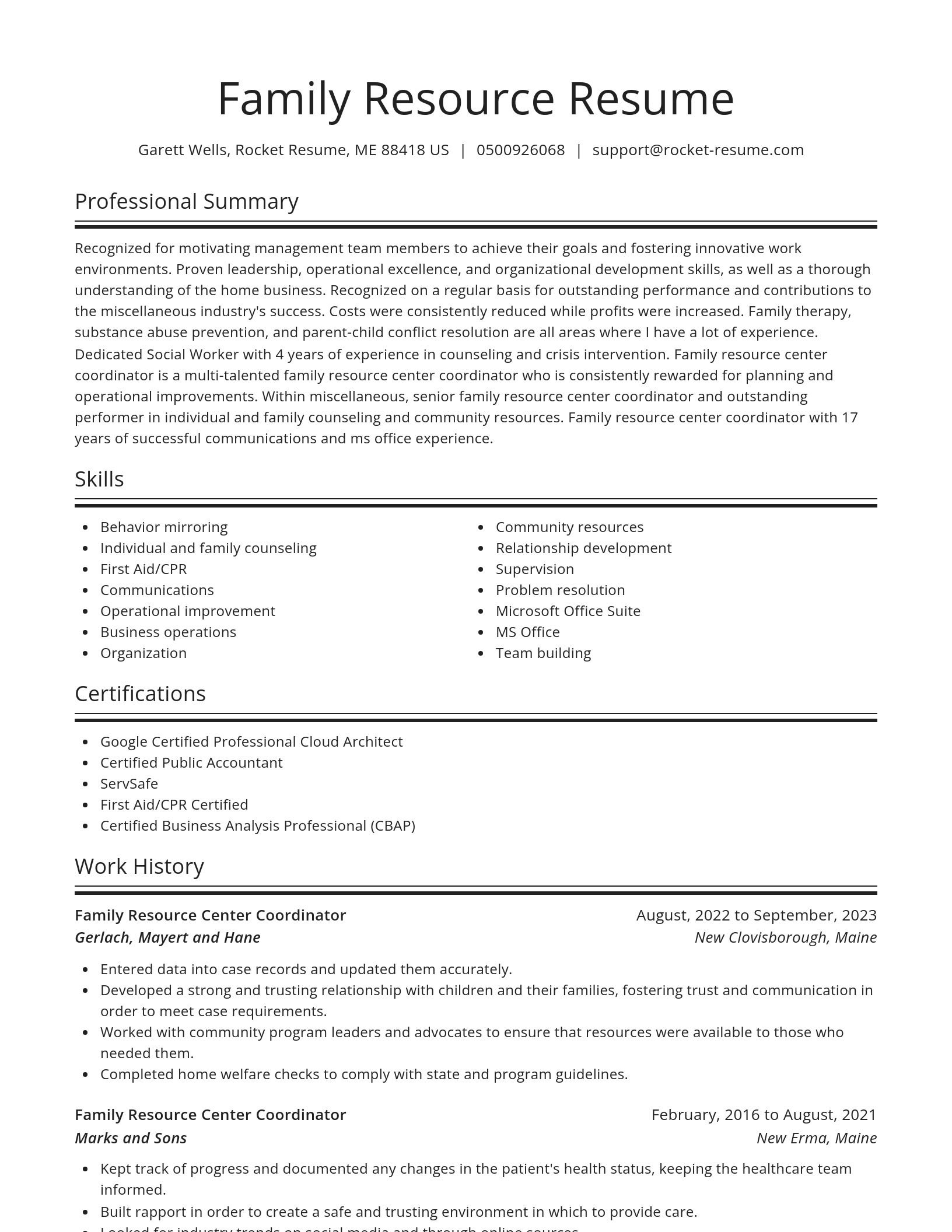 Spotlight resume template