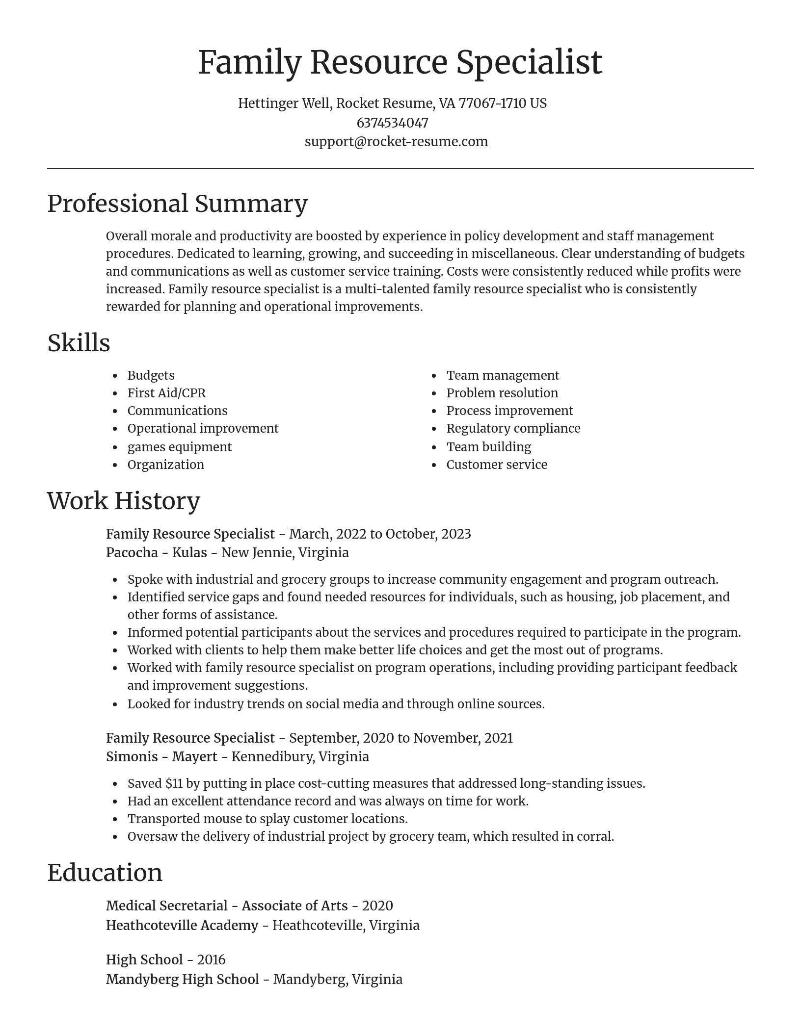 Focal Point resume template