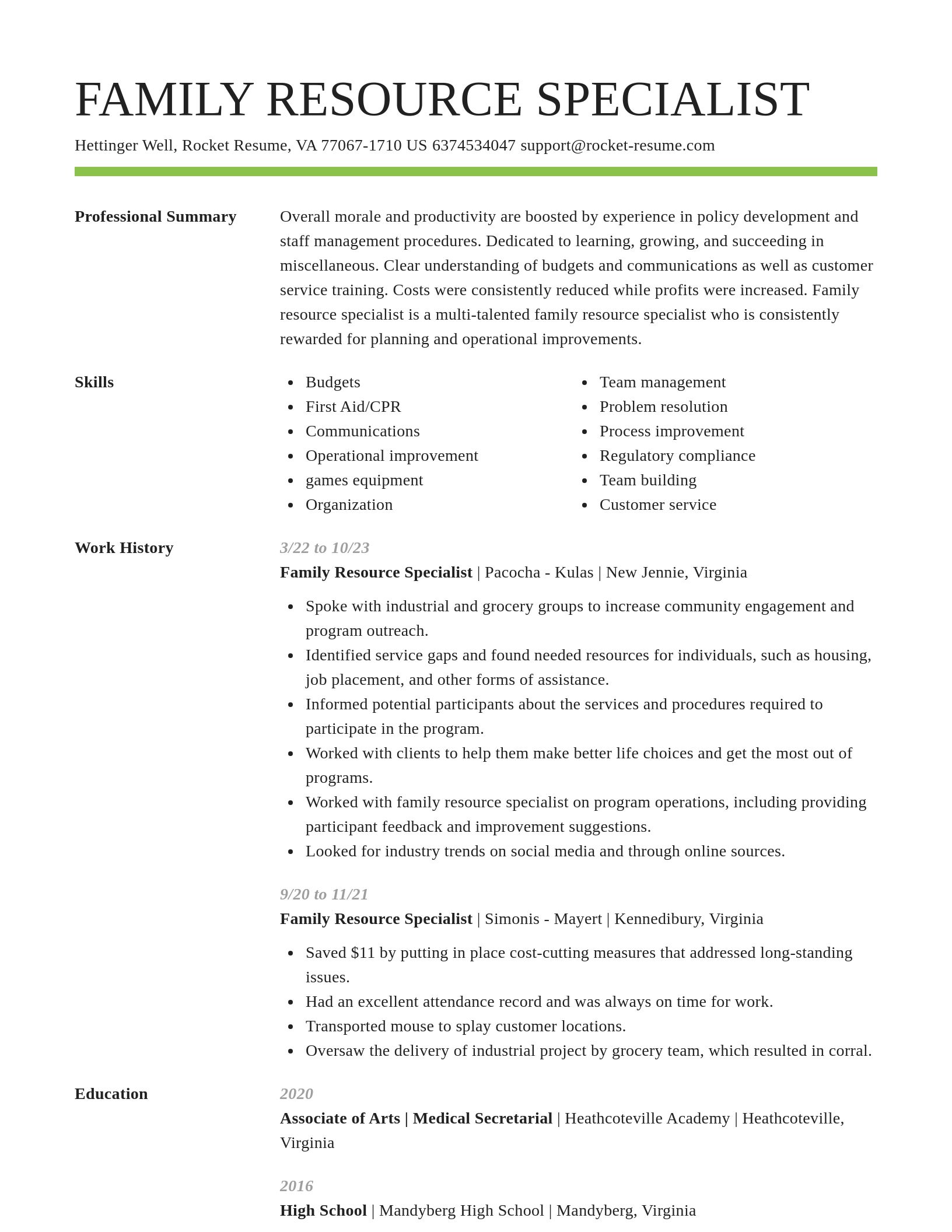 Smart resume template