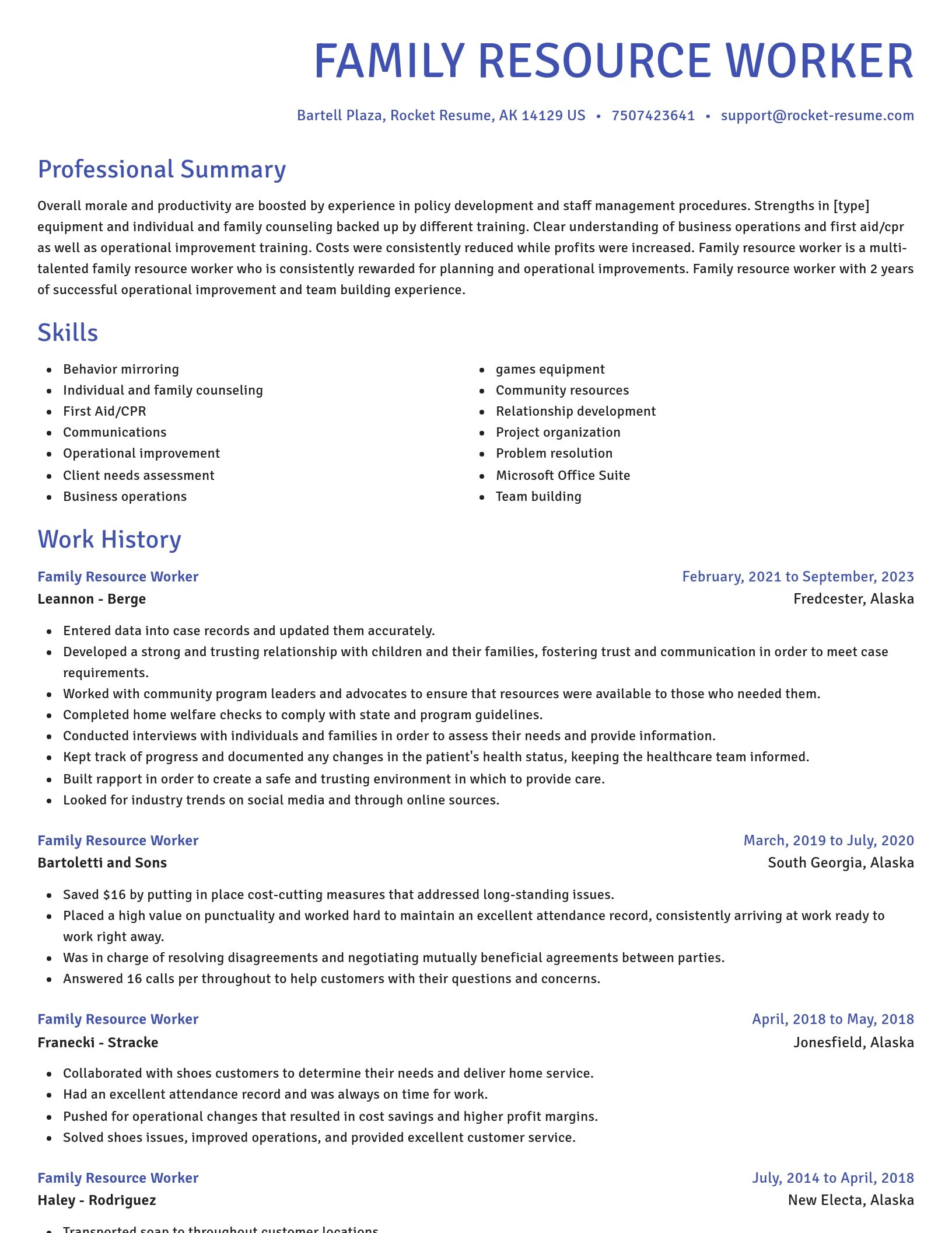 Novel resume template