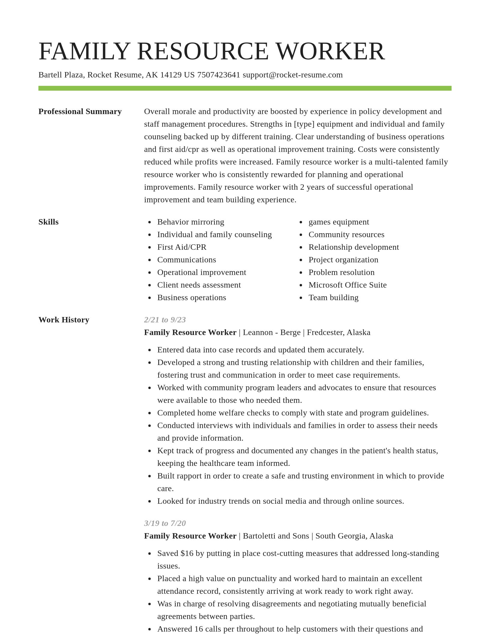 Smart resume template