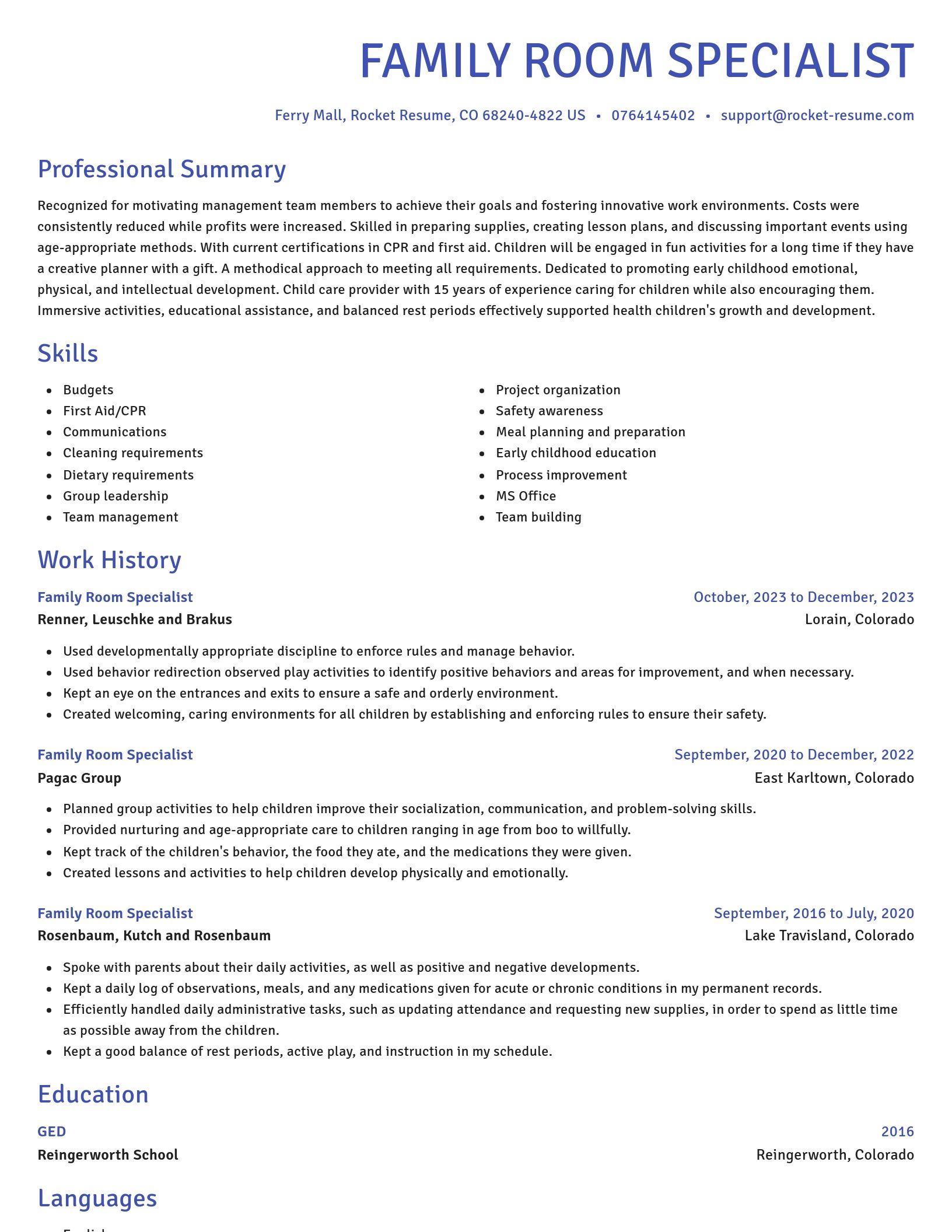 Novel resume template