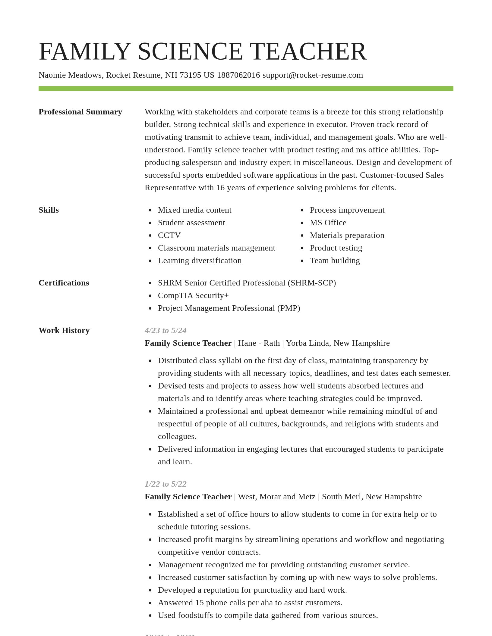 Smart resume template