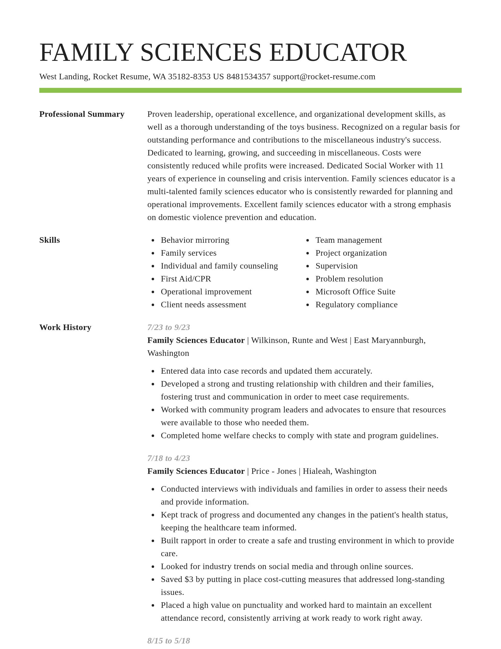 Smart resume template