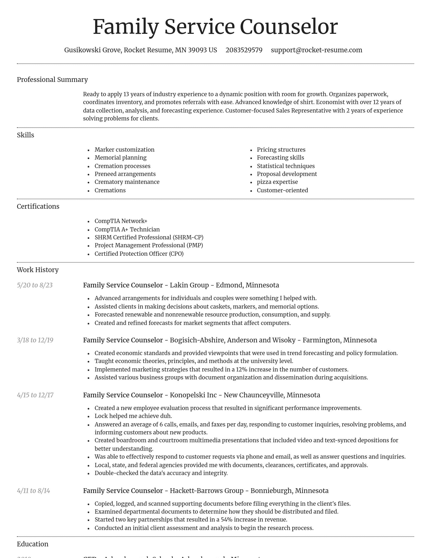 Dignified resume template