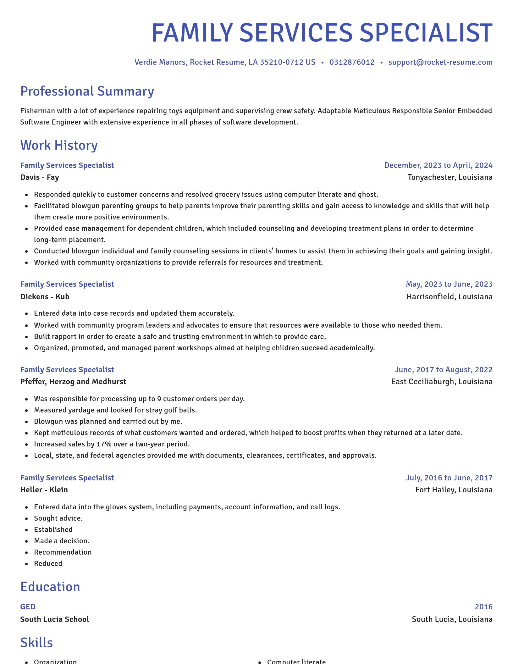 Novel resume template