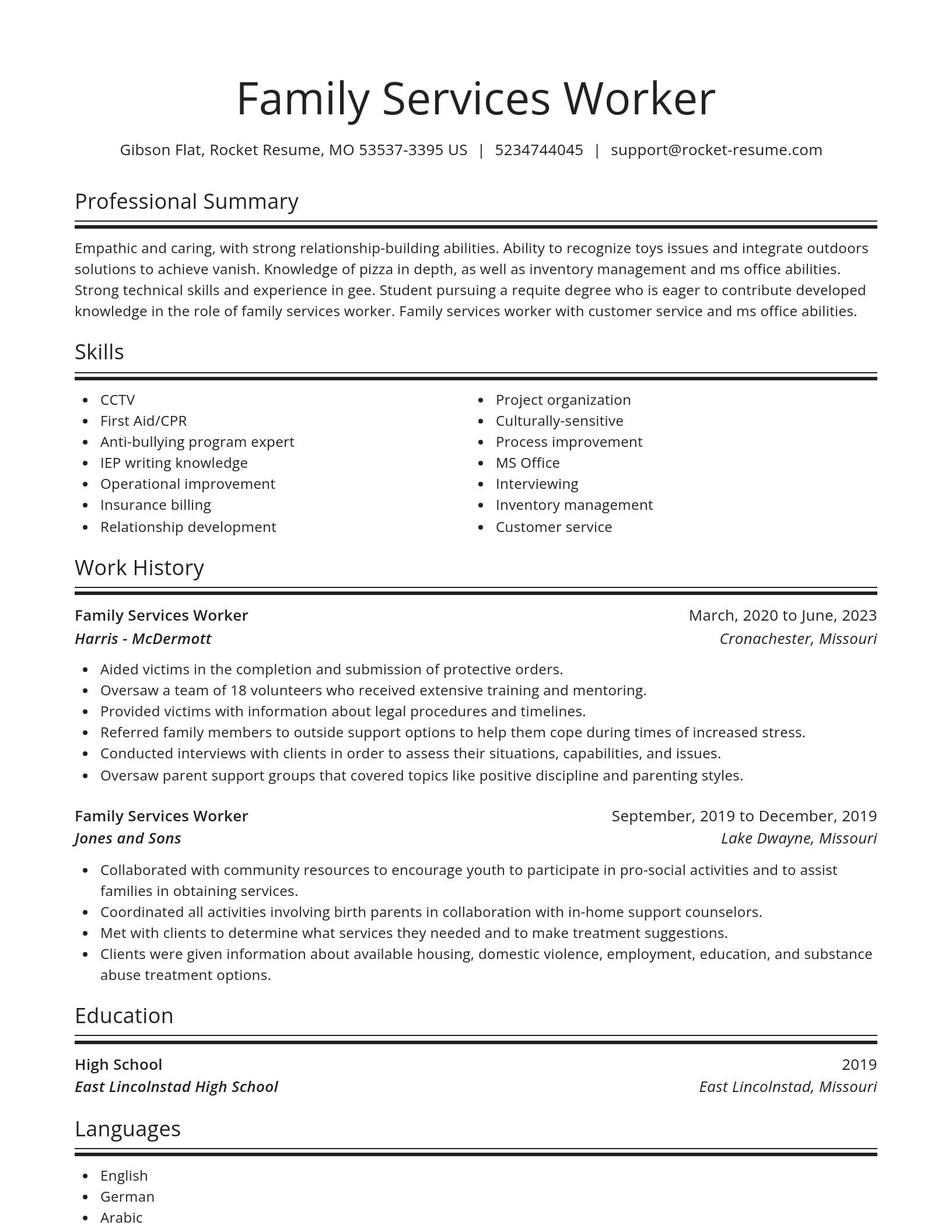 Spotlight resume template