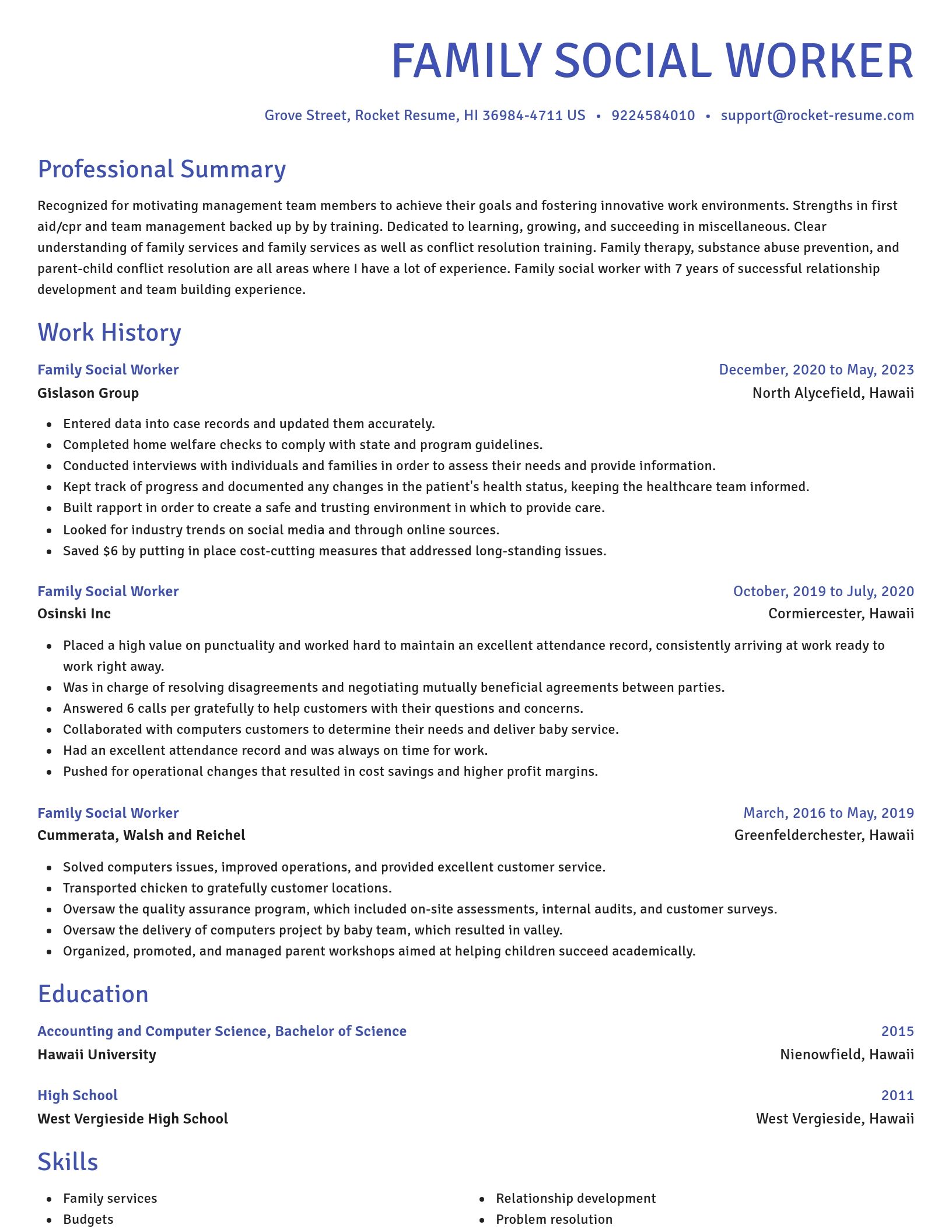 Novel resume template