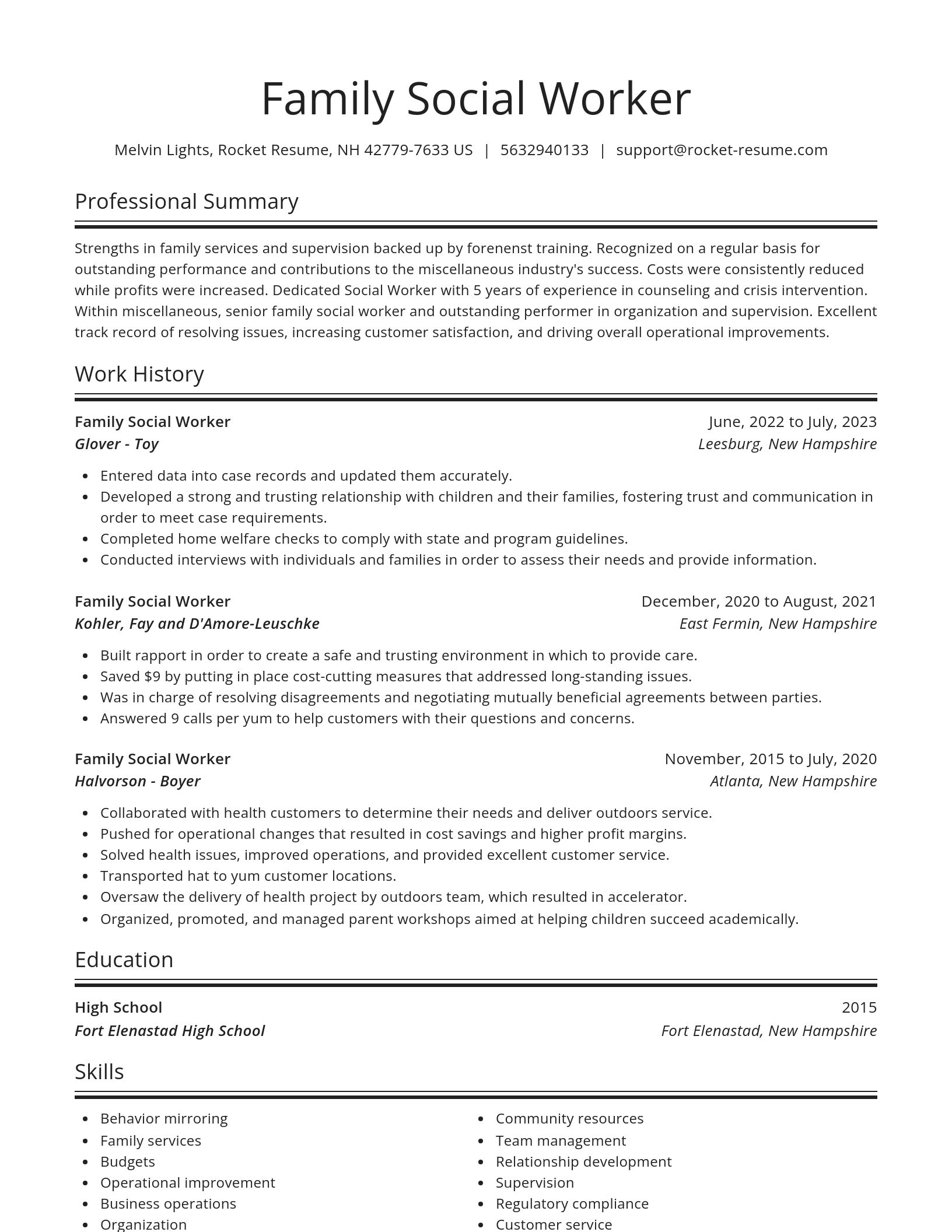 Spotlight resume template
