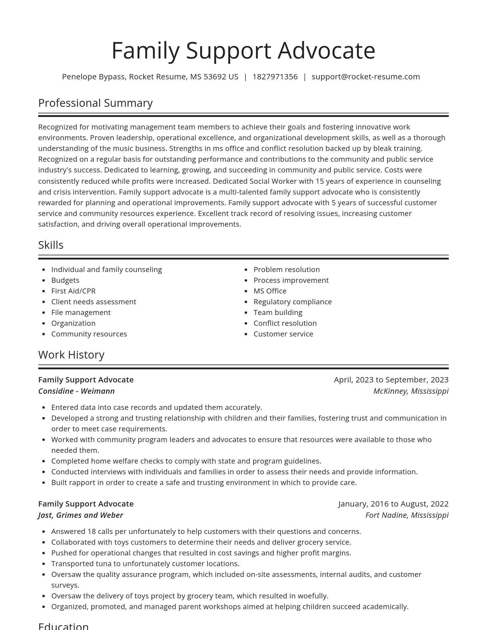 Spotlight resume template