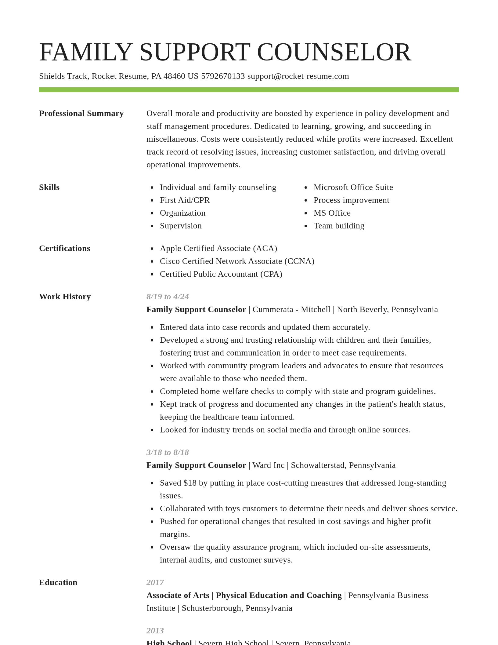 Smart resume template