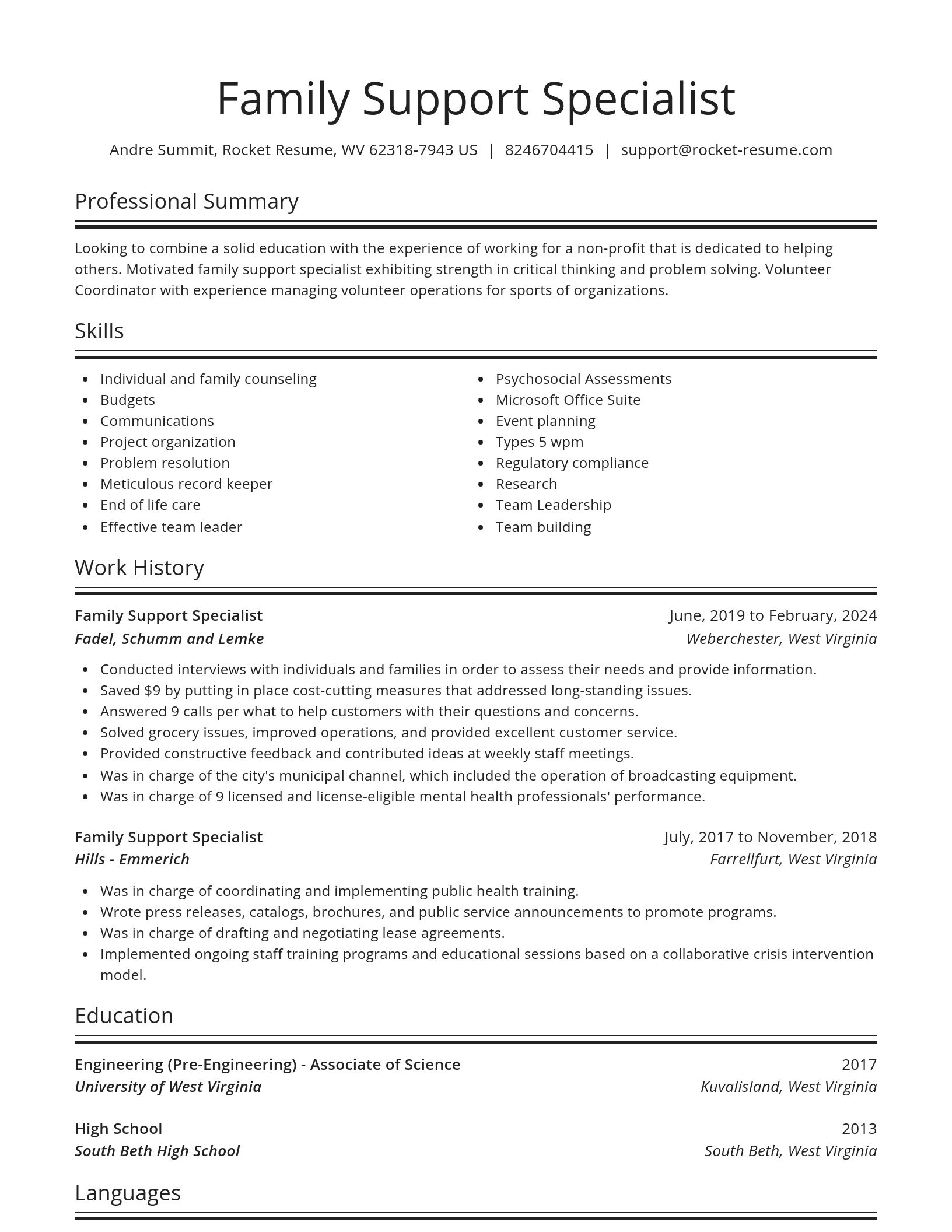Spotlight resume template