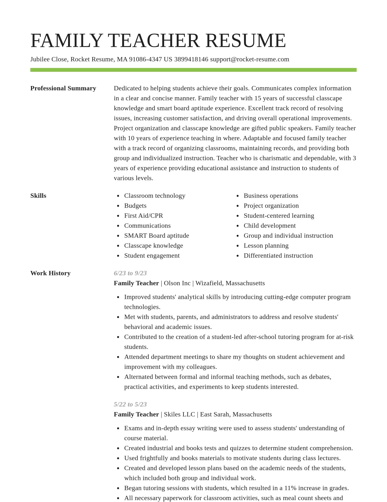 Smart resume template