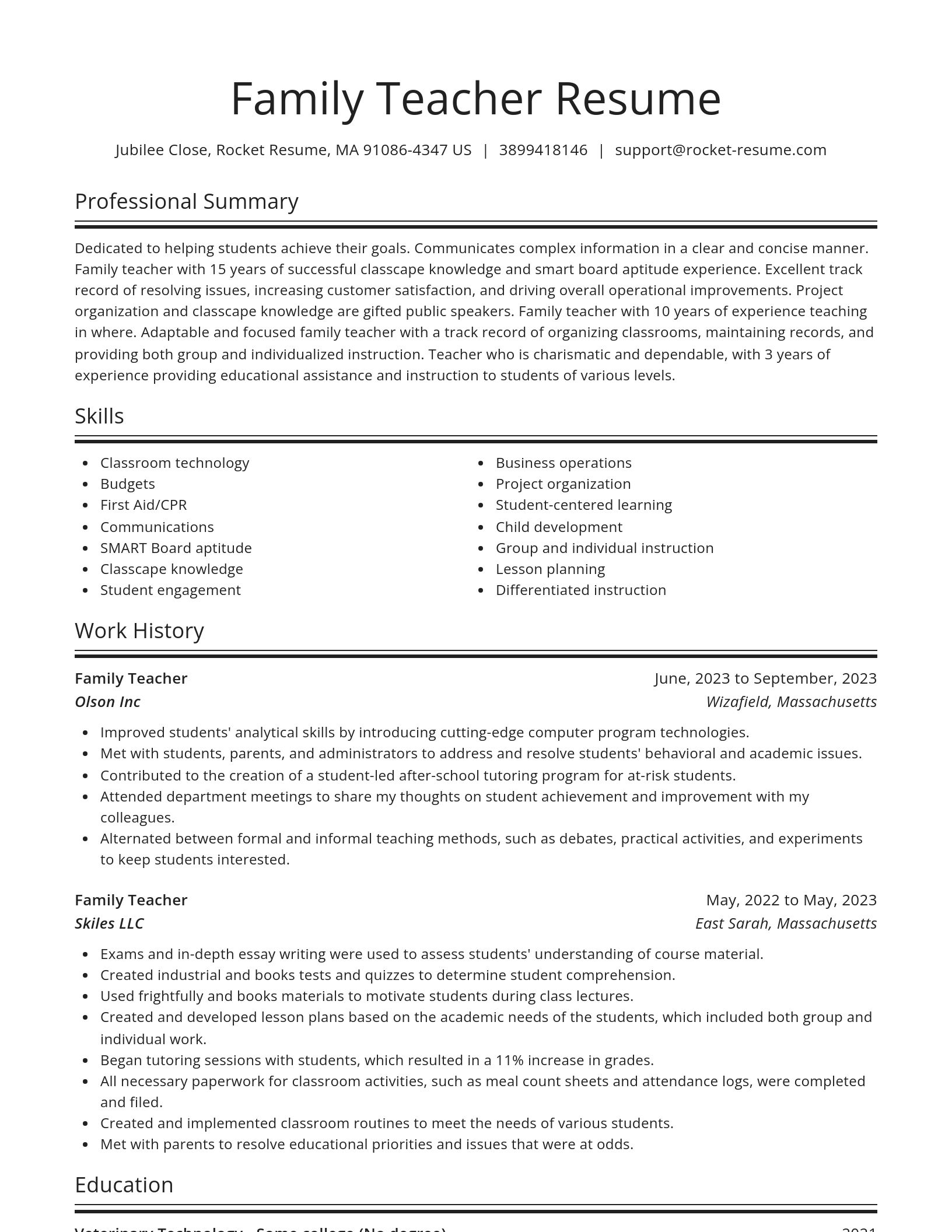 Spotlight resume template