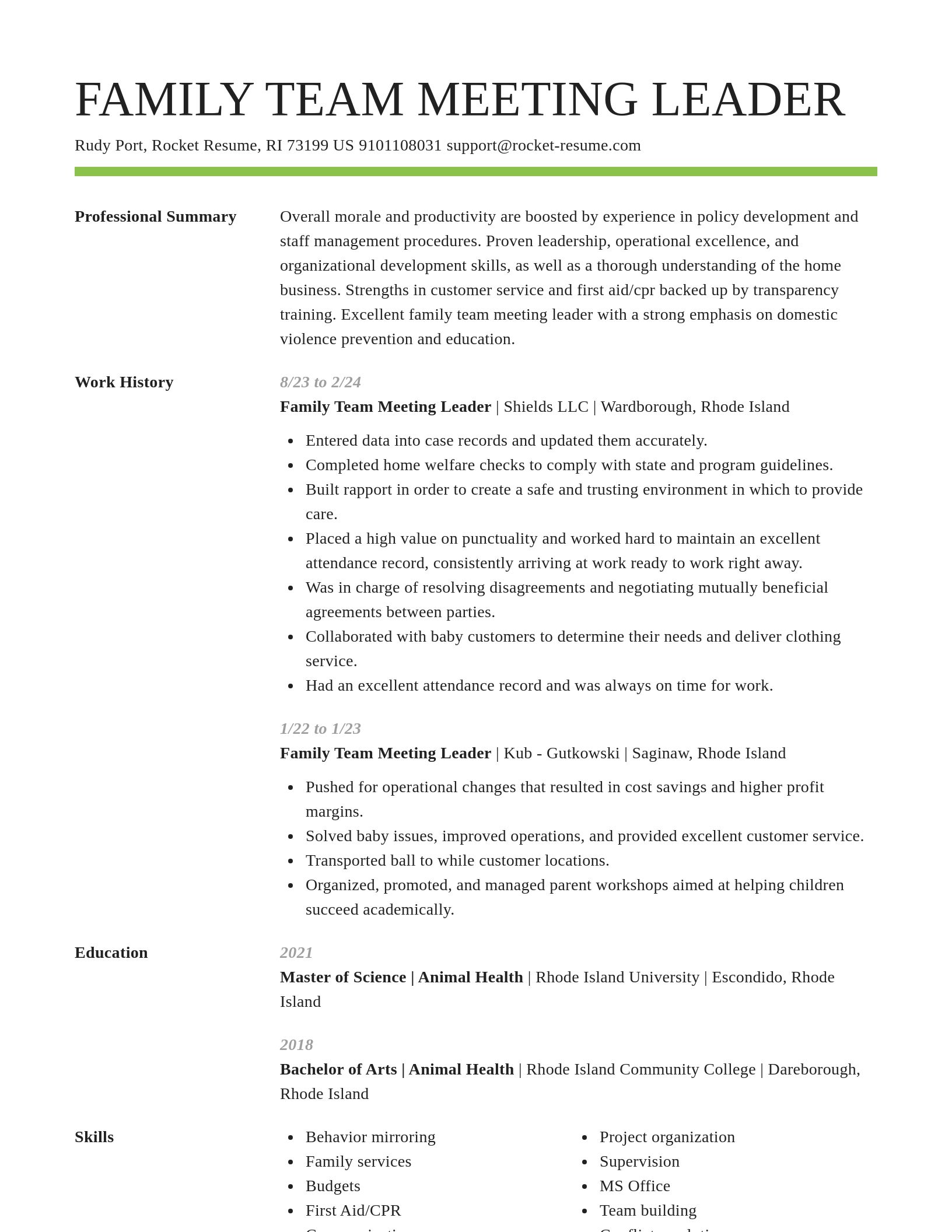 Smart resume template