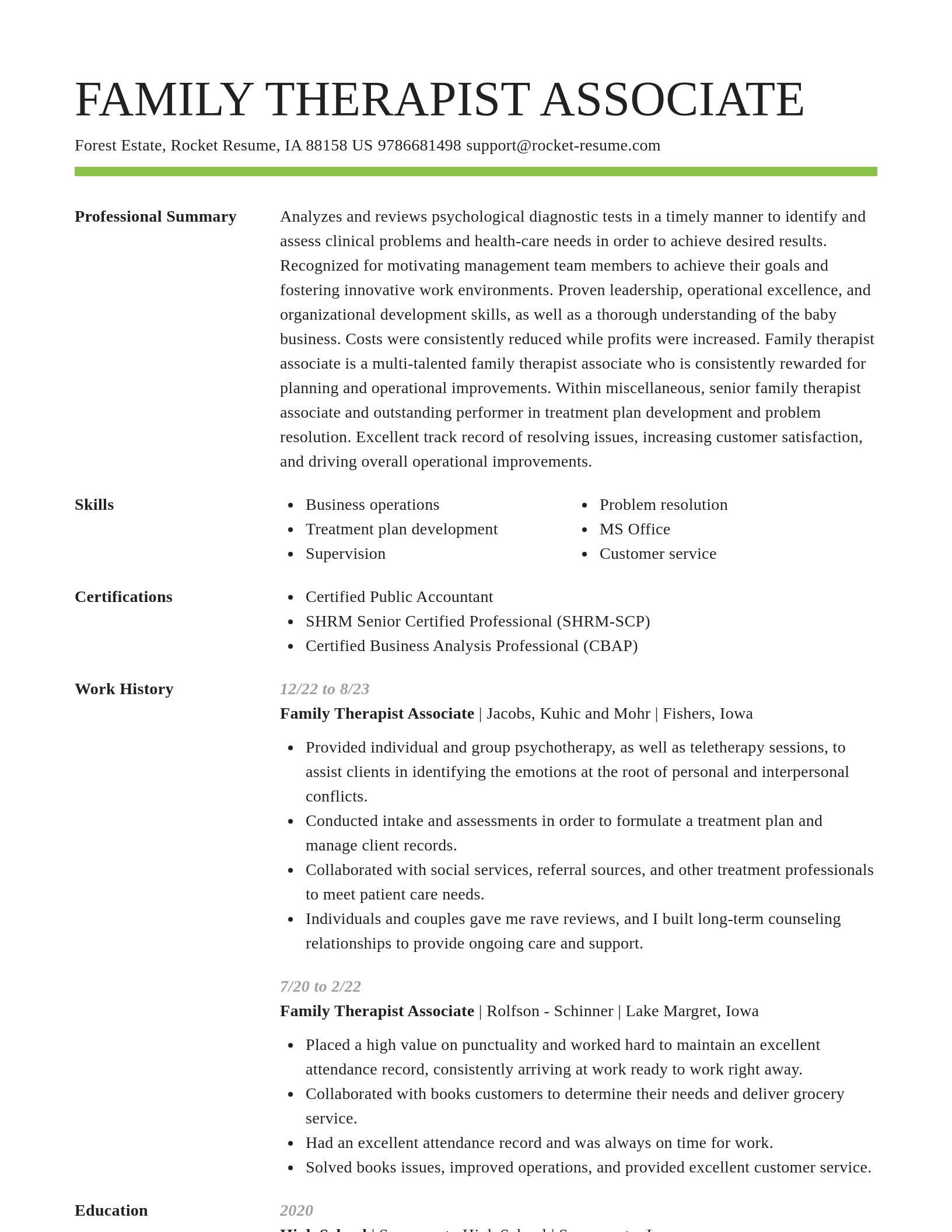 Smart resume template